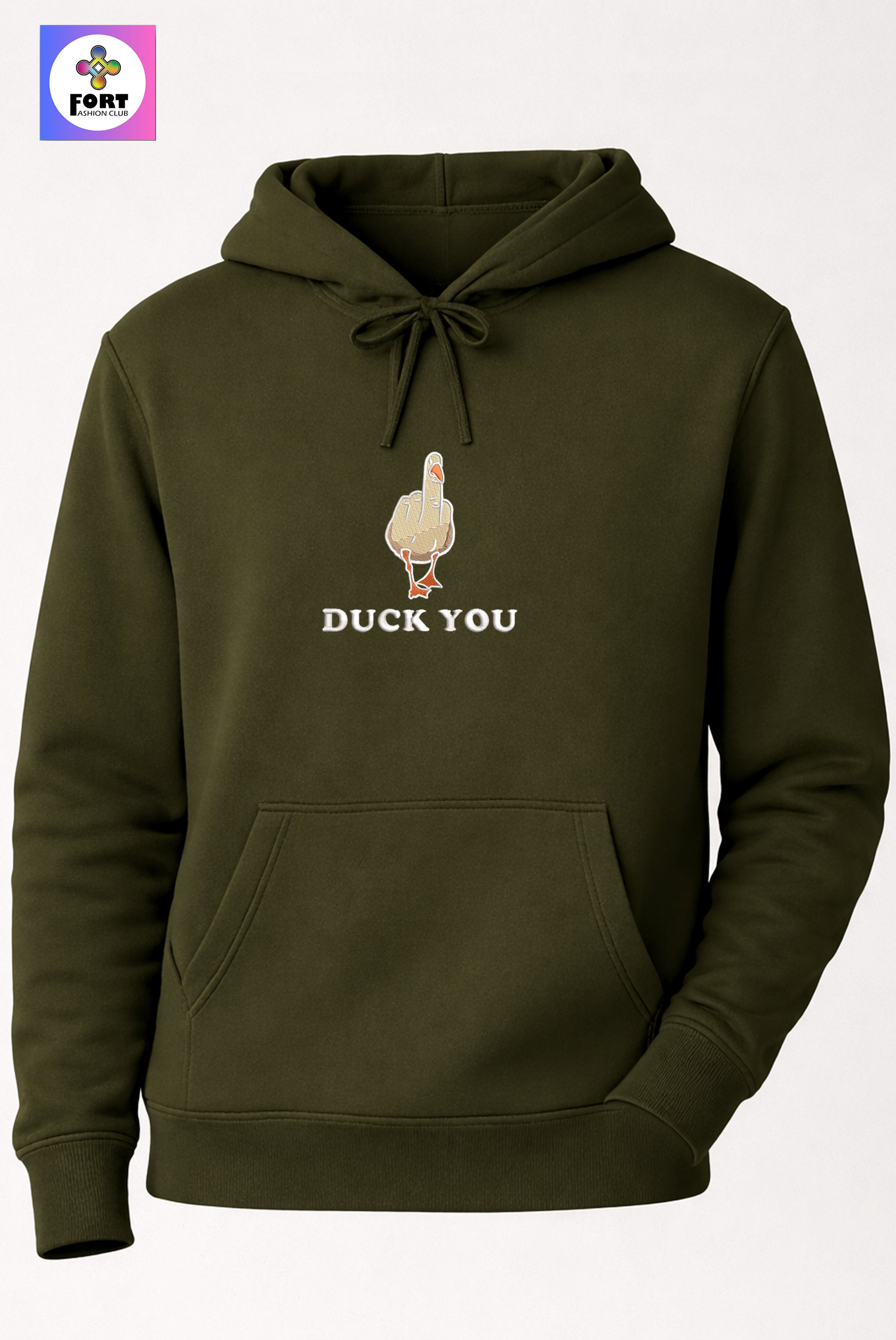 Crazy Embroidery Unisex Hoodie – Duck