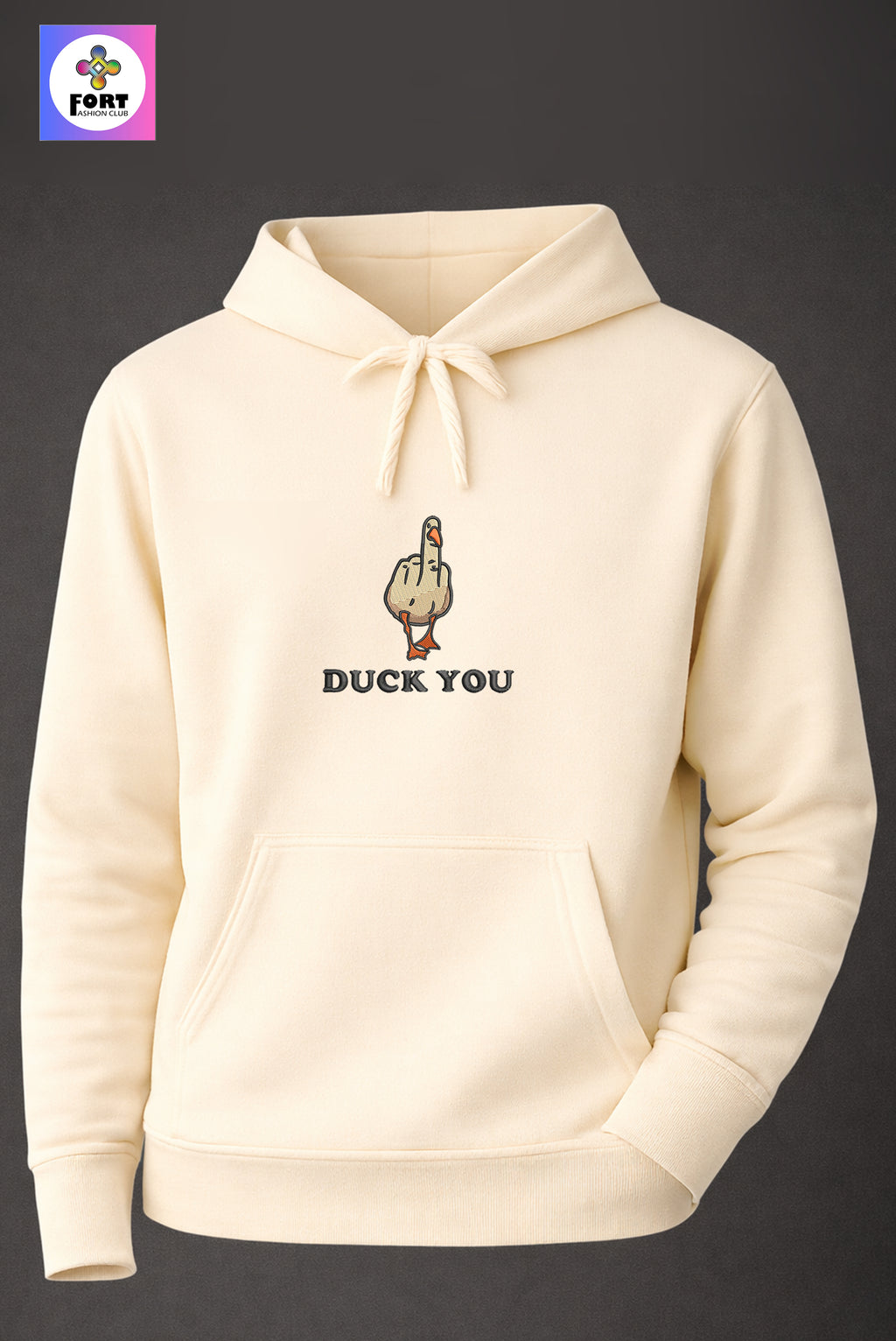 Crazy Embroidery Unisex Hoodie – Duck