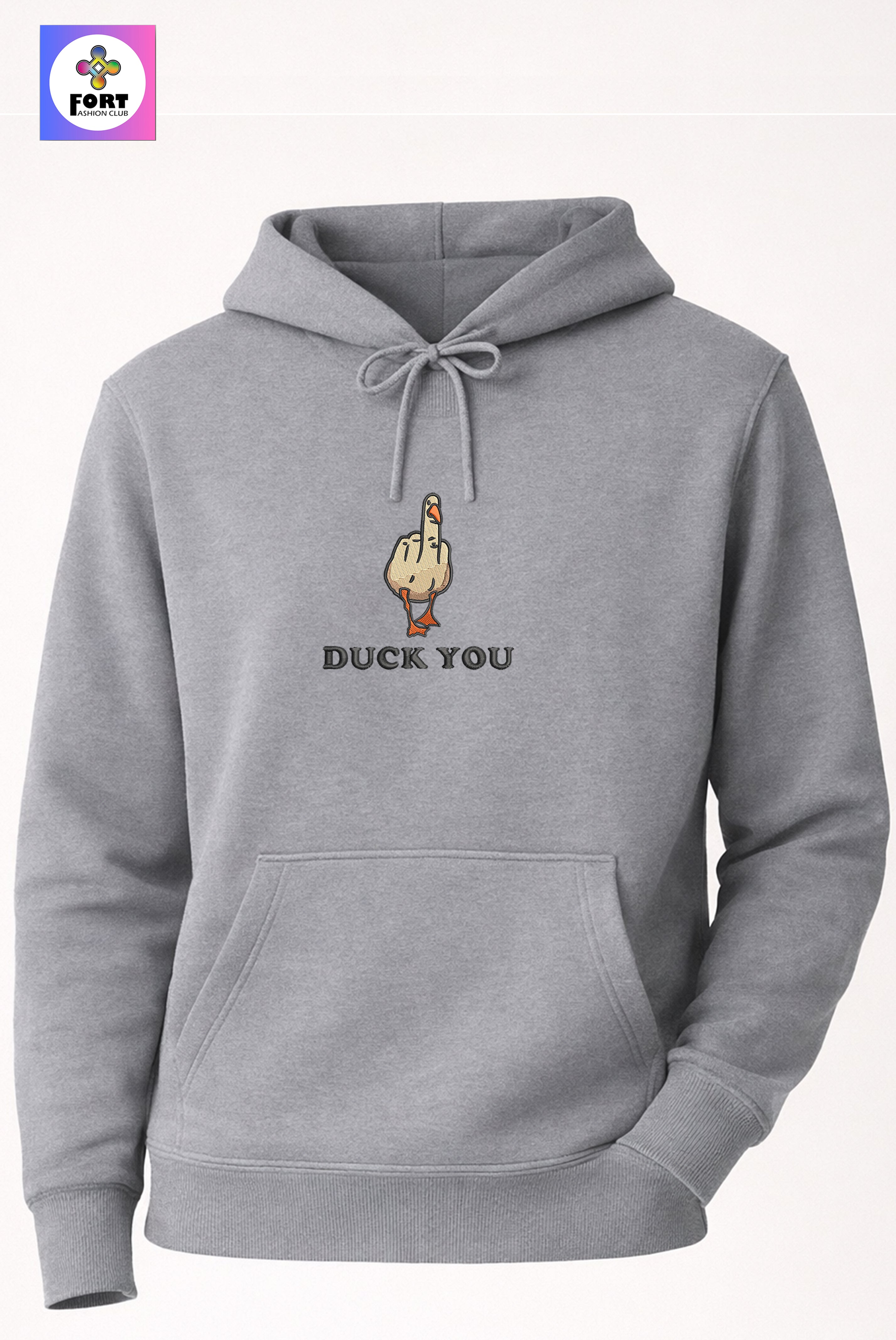Crazy Embroidery Unisex Hoodie – Duck