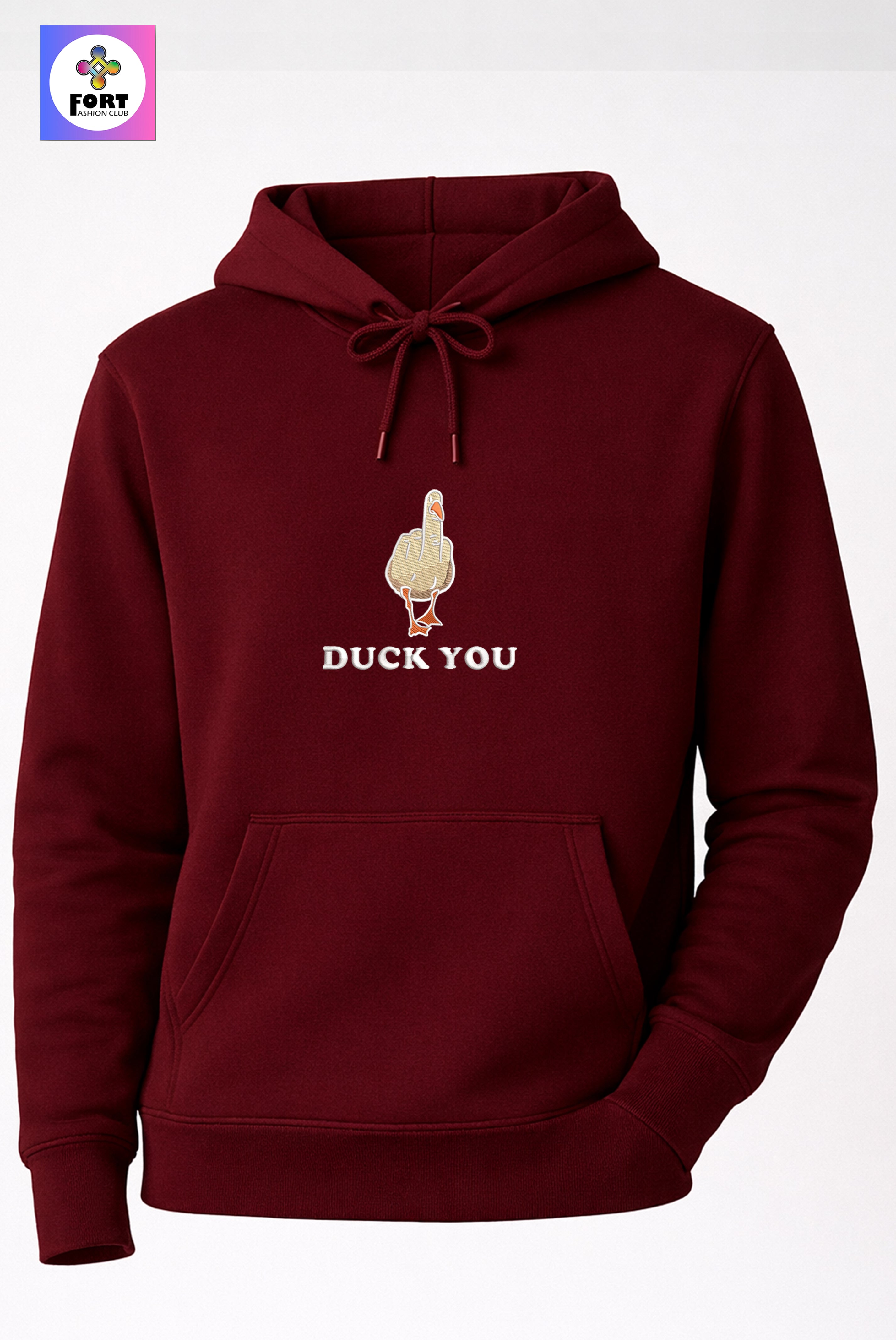 Crazy Embroidery Unisex Hoodie – Duck