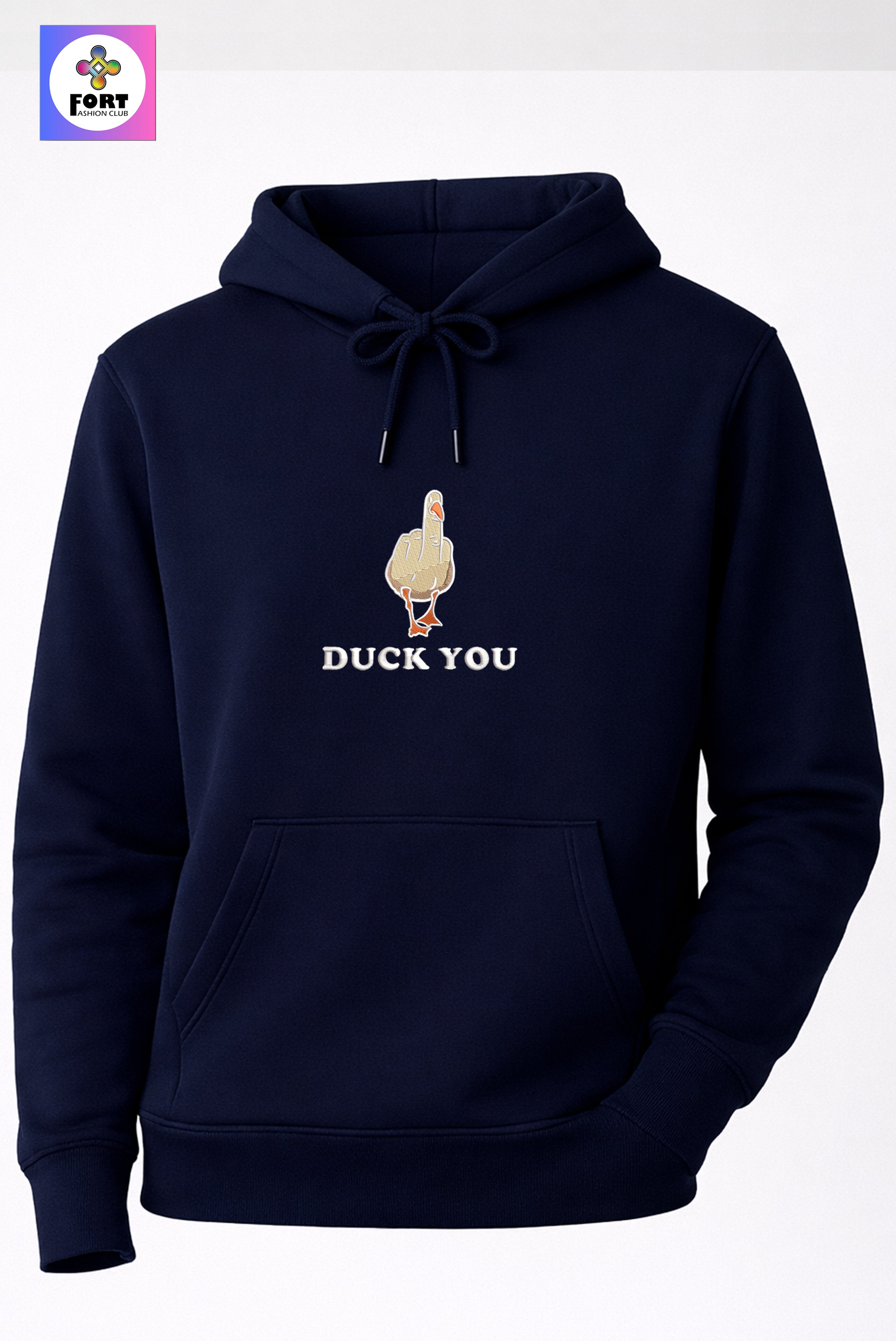 Crazy Embroidery Unisex Hoodie – Duck