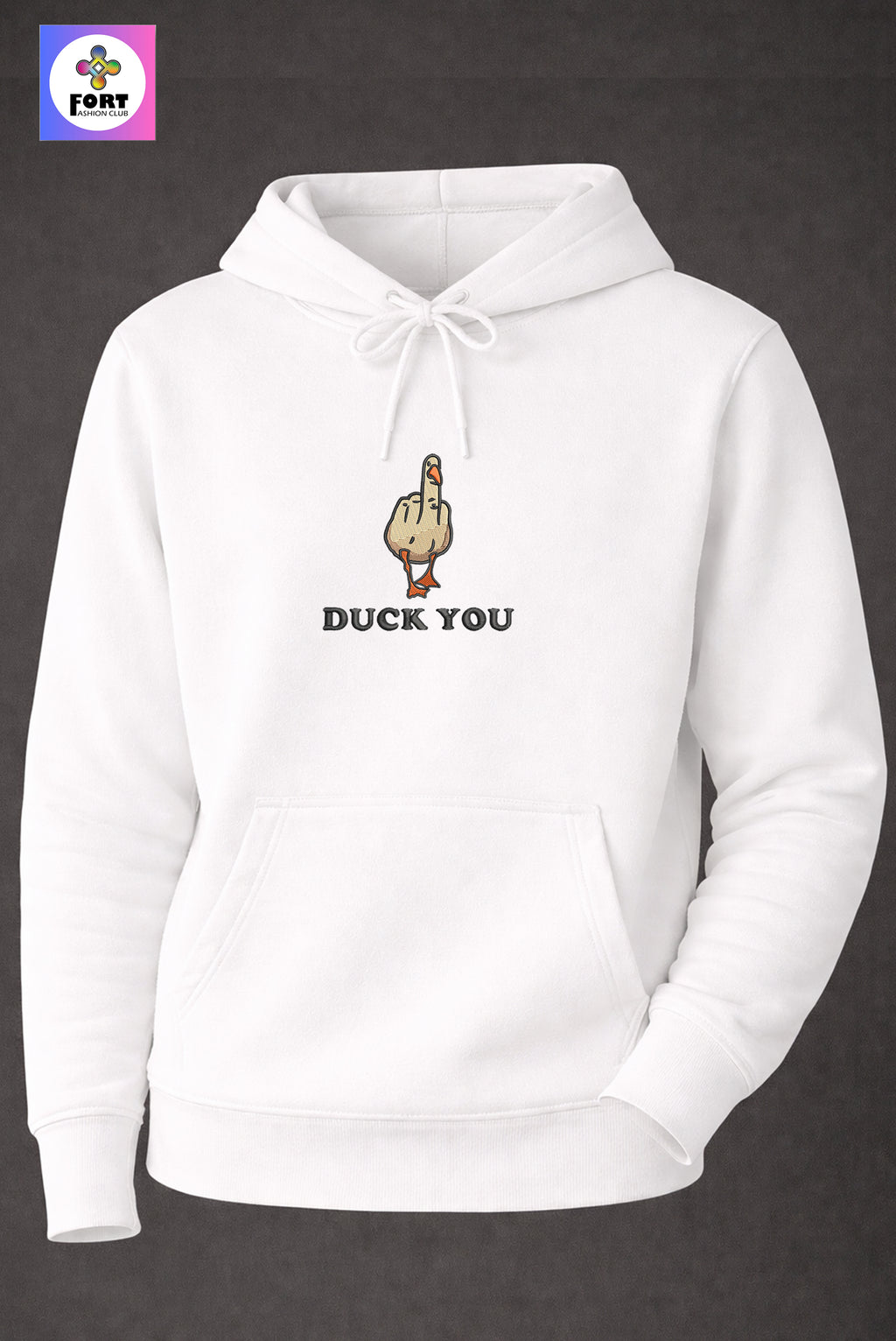 Crazy Embroidery Unisex Hoodie – Duck