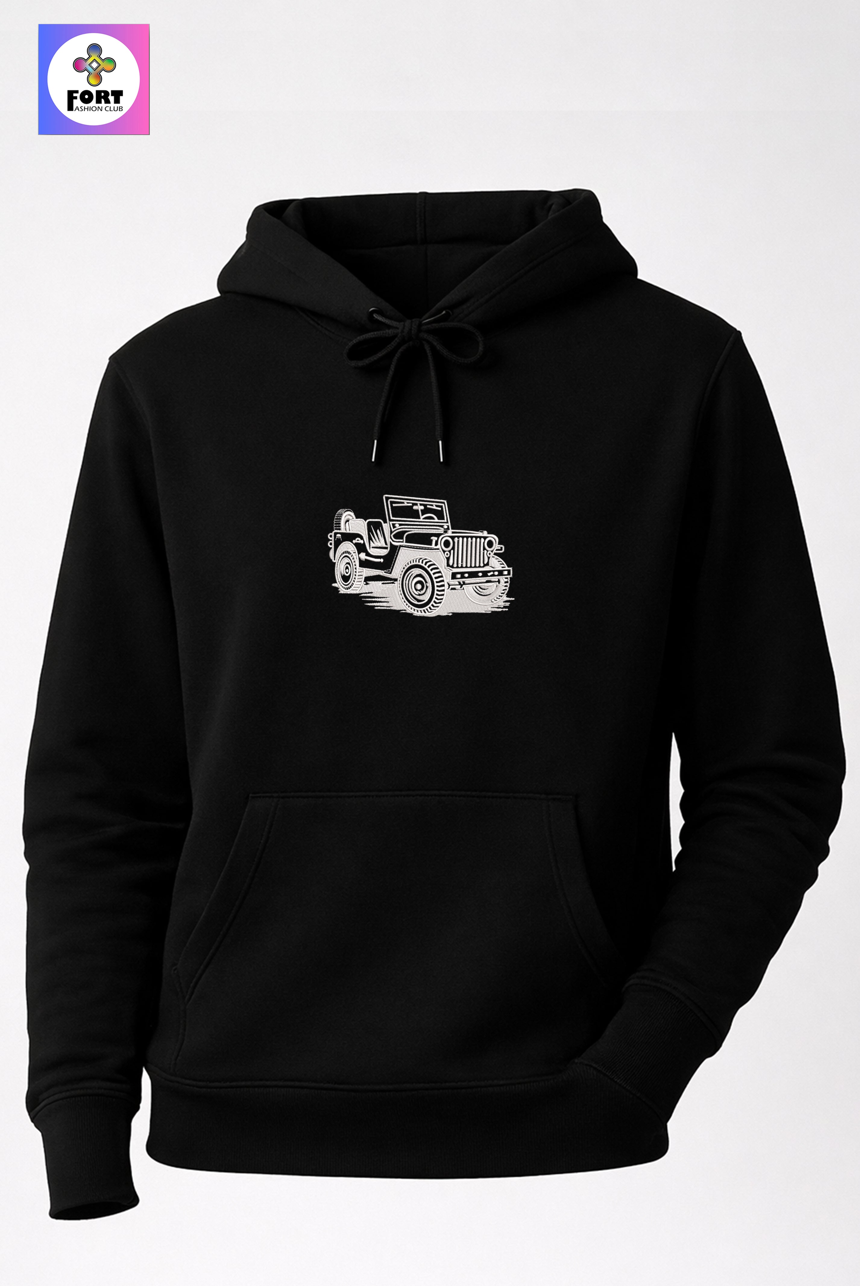 Crazy Embroidery Unisex Hoodie – Jeep