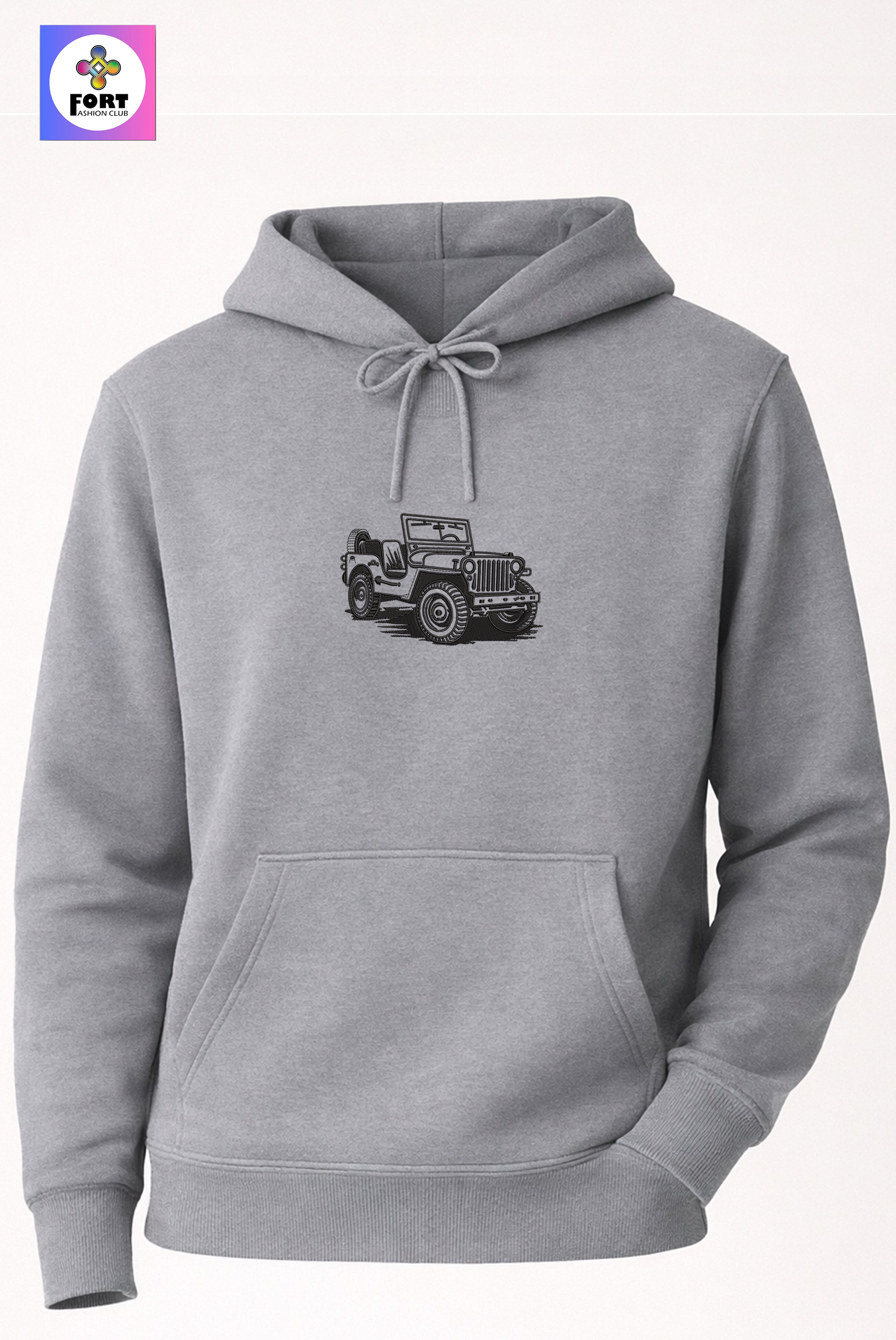 Crazy Embroidery Unisex Hoodie – Jeep