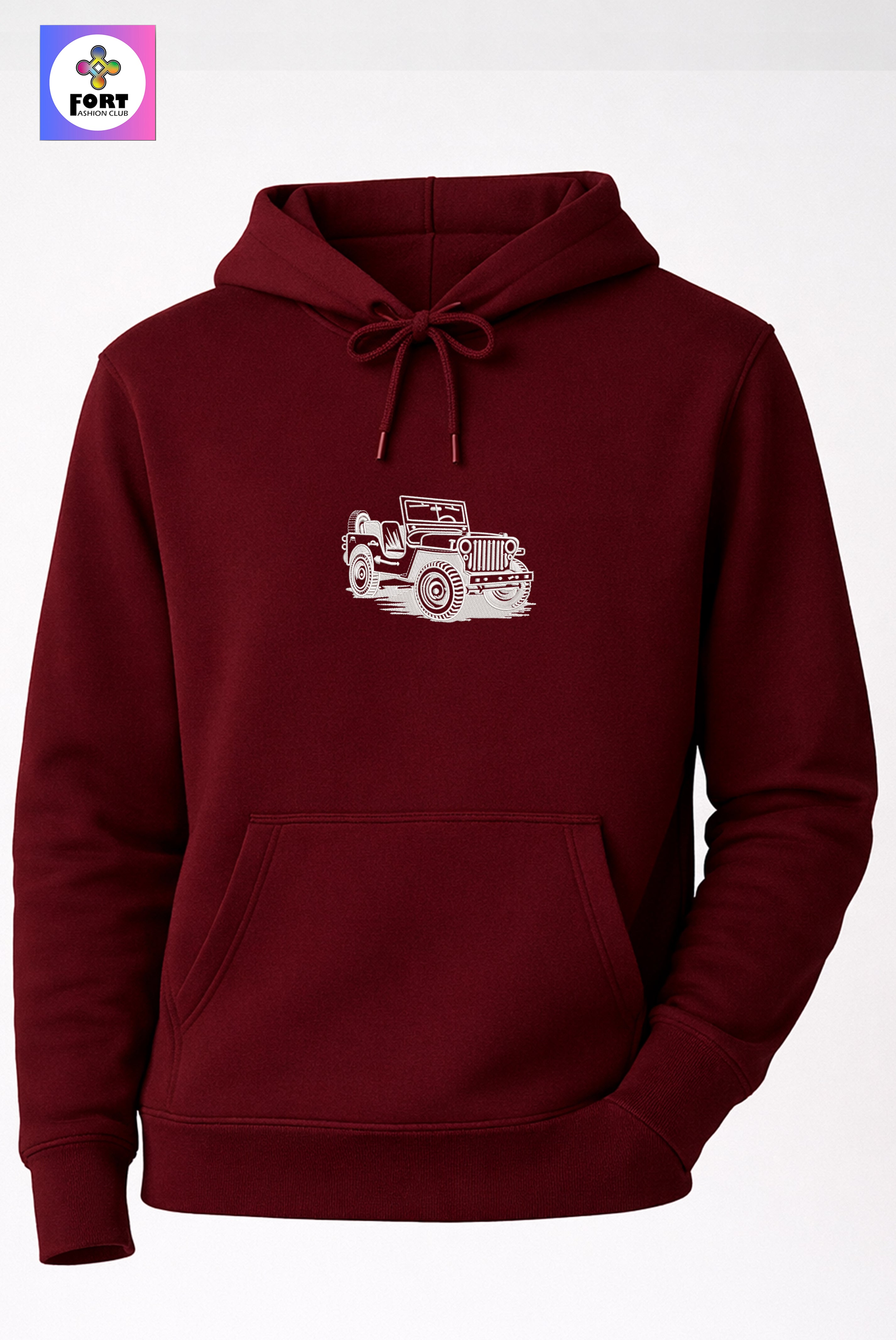 Crazy Embroidery Unisex Hoodie – Jeep