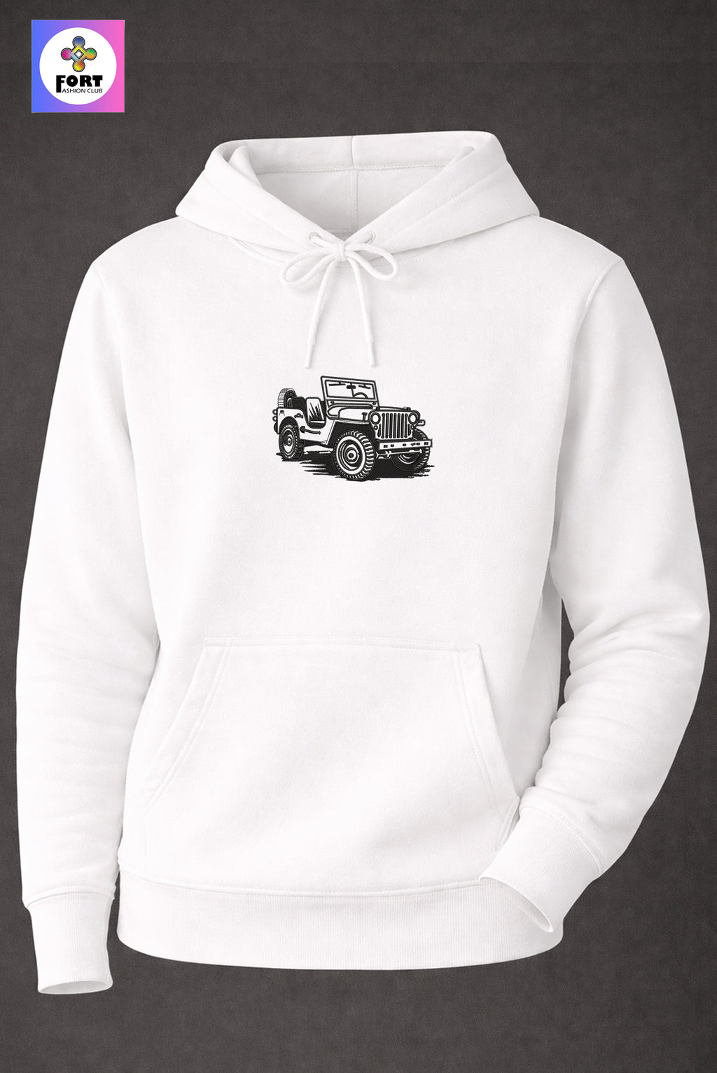 Crazy Embroidery Unisex Hoodie – Jeep