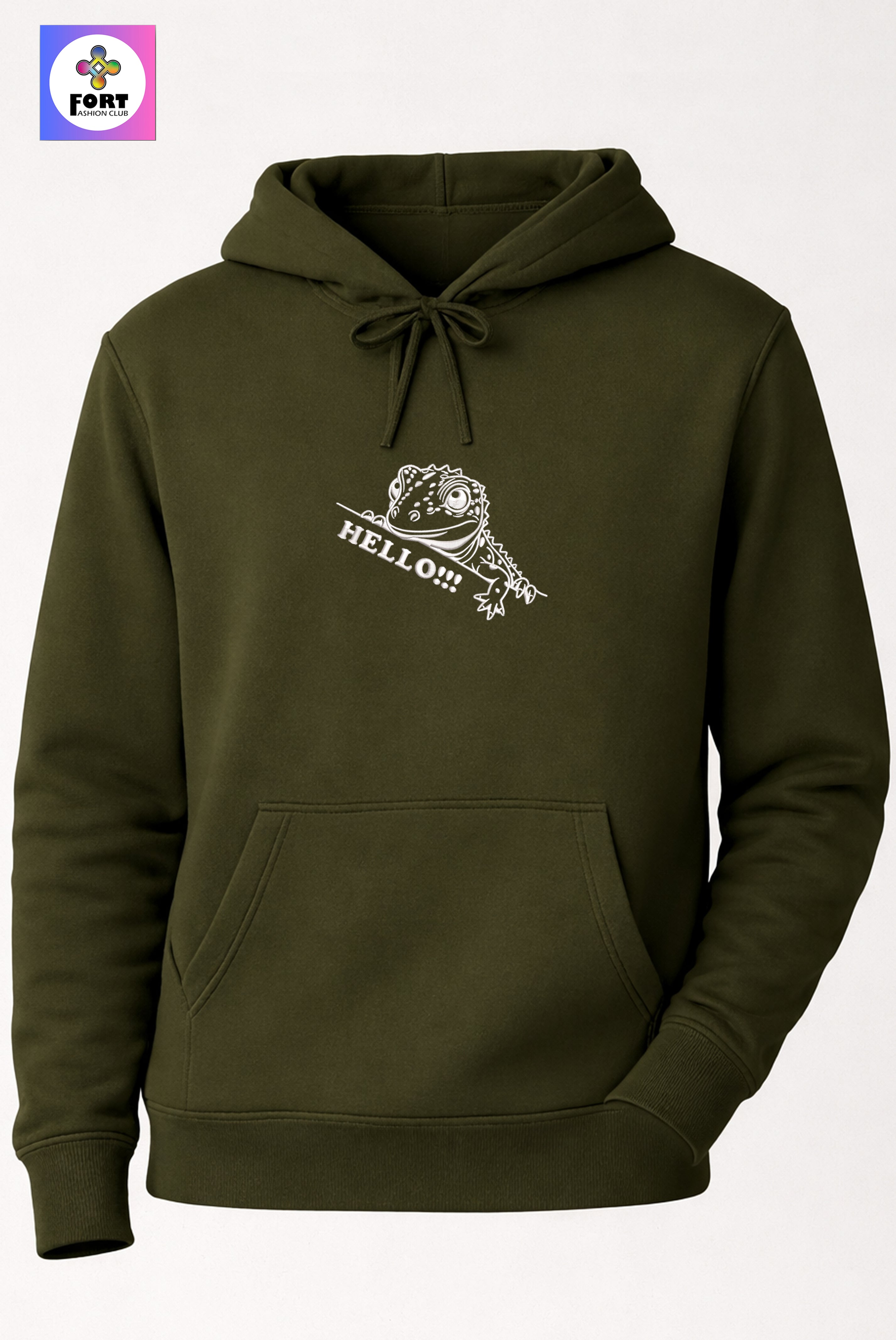 Crazy Embroidery Unisex Hoodie – Lezard