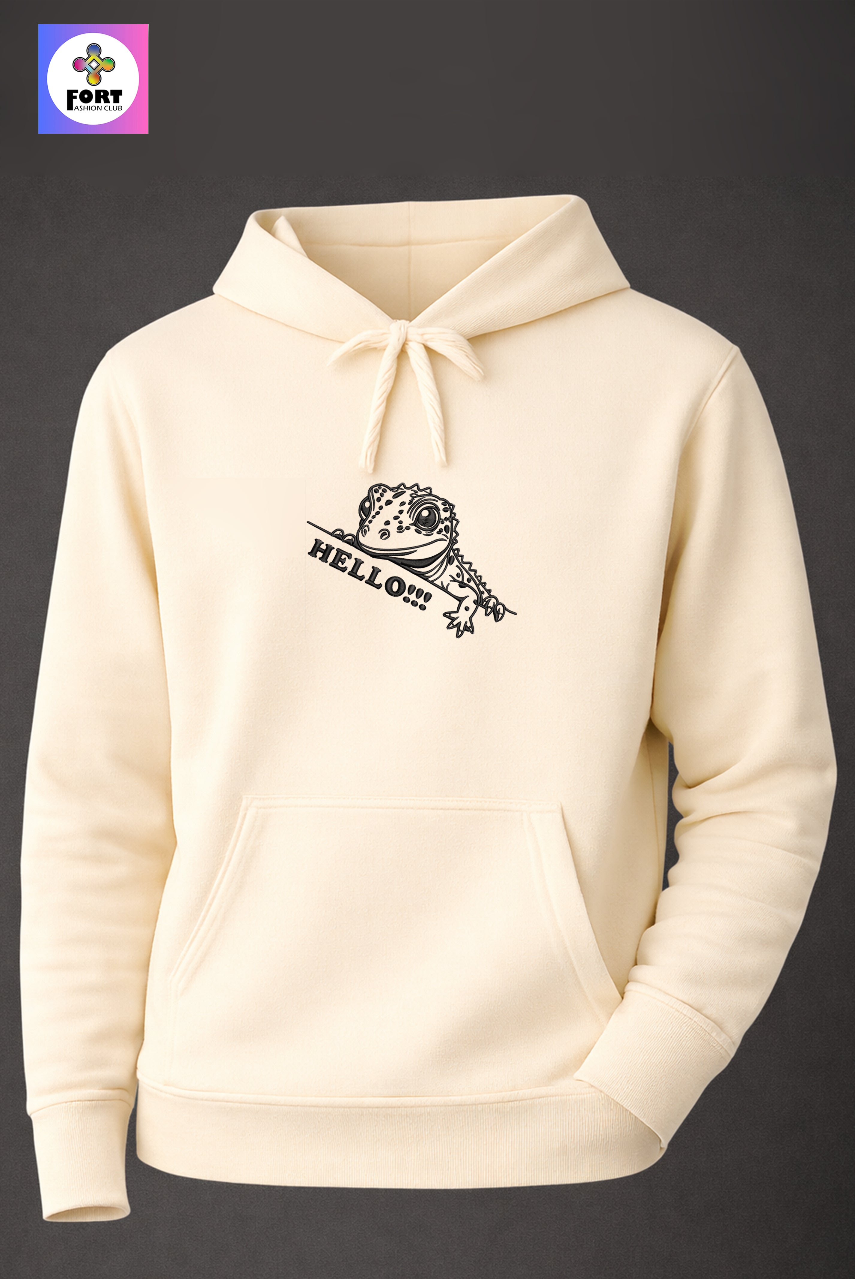 Crazy Embroidery Unisex Hoodie – Lezard