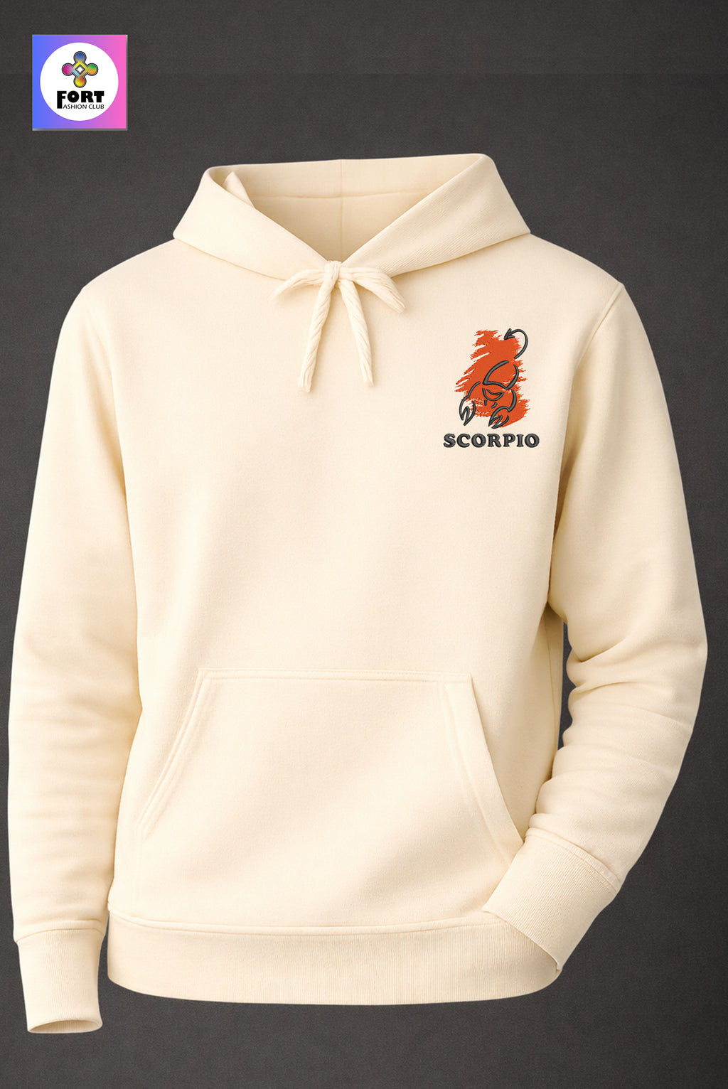 Crazy Embroidery Unisex Hoodie – Scorpio