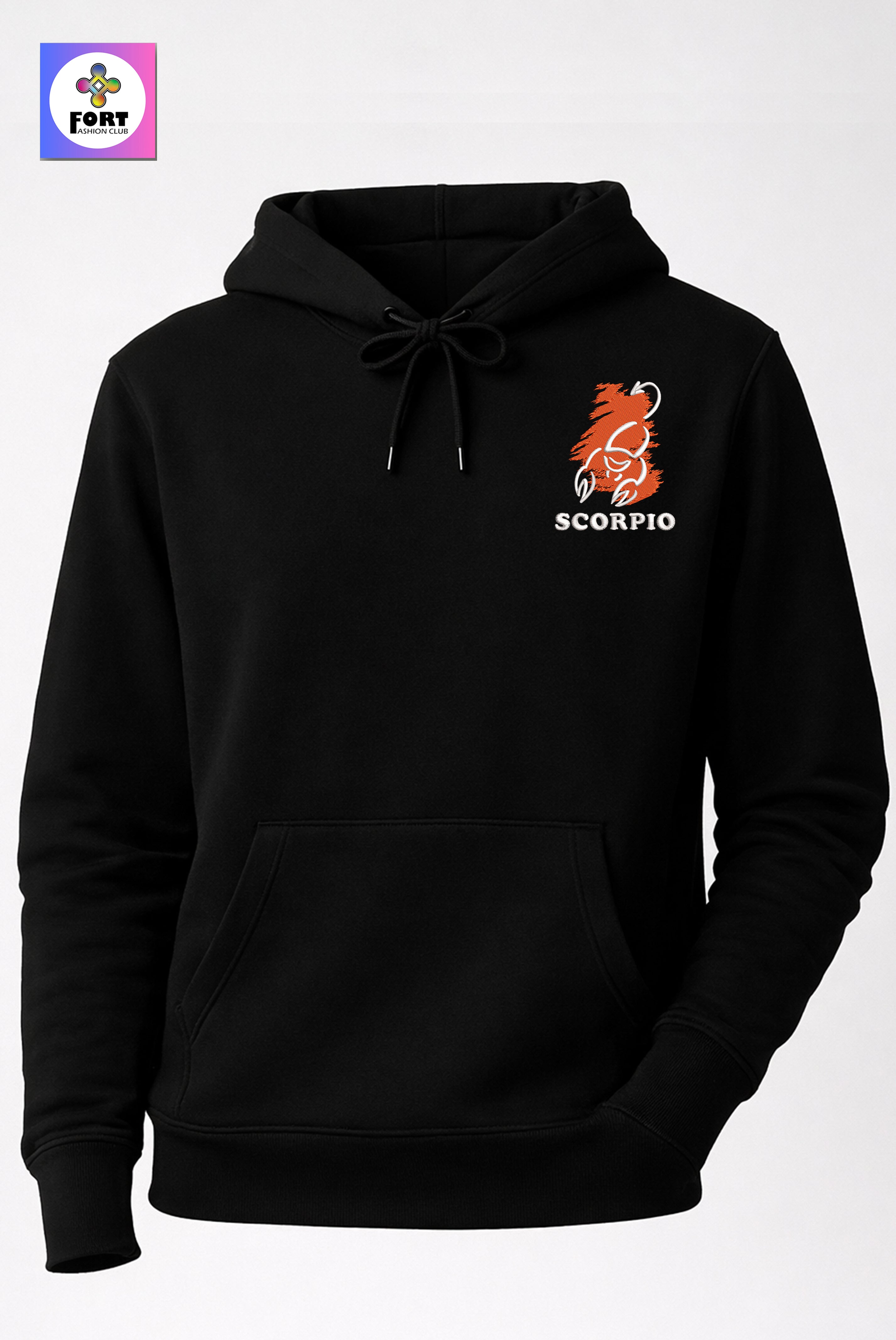 Crazy Embroidery Unisex Hoodie – Scorpio