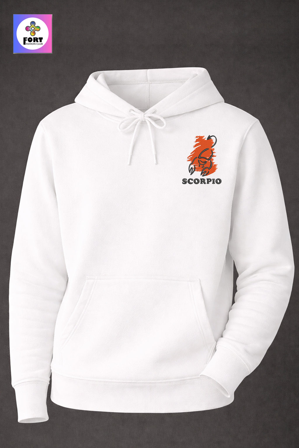 Crazy Embroidery Unisex Hoodie – Scorpio