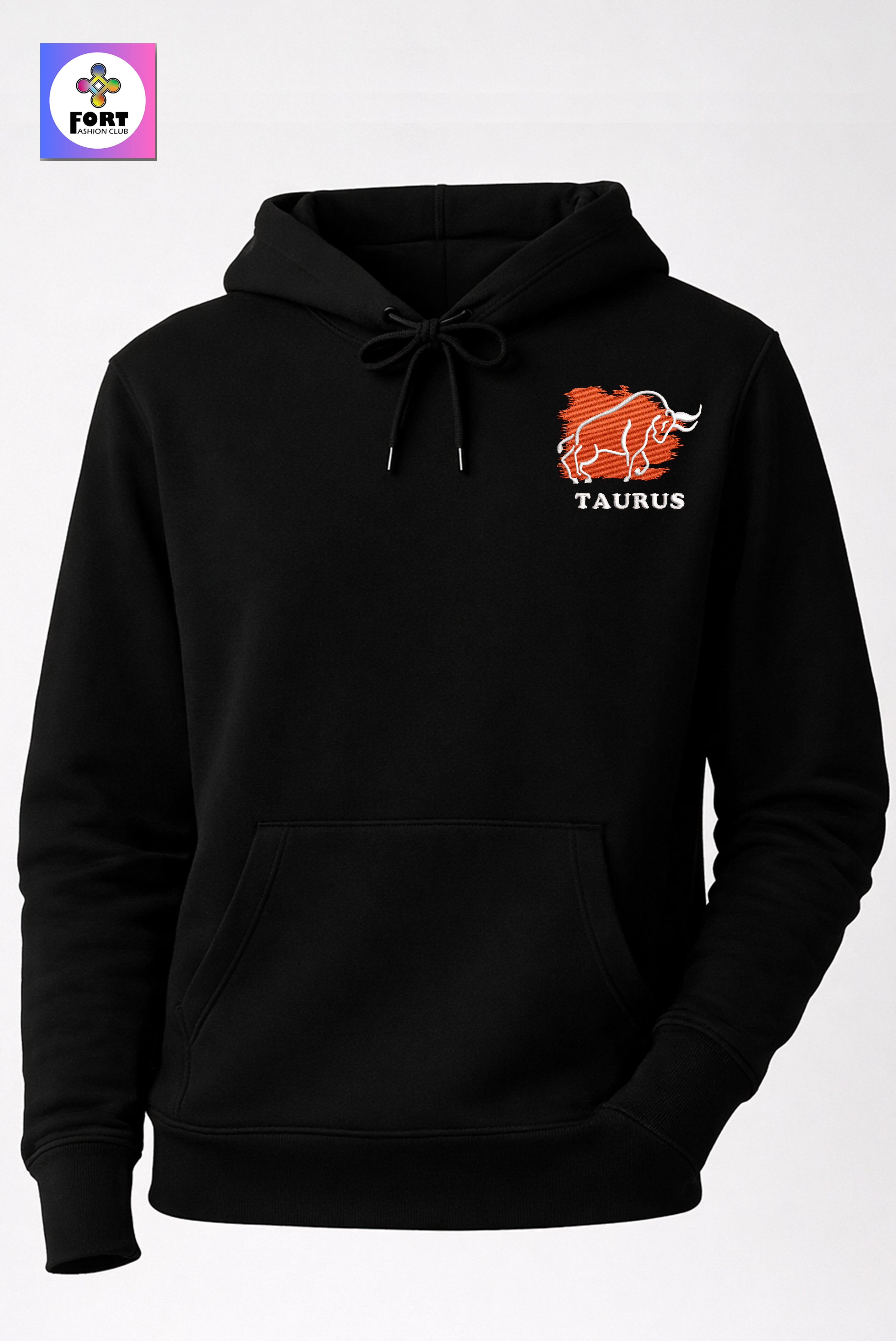 Crazy Embroidery Unisex Hoodie – Taurus