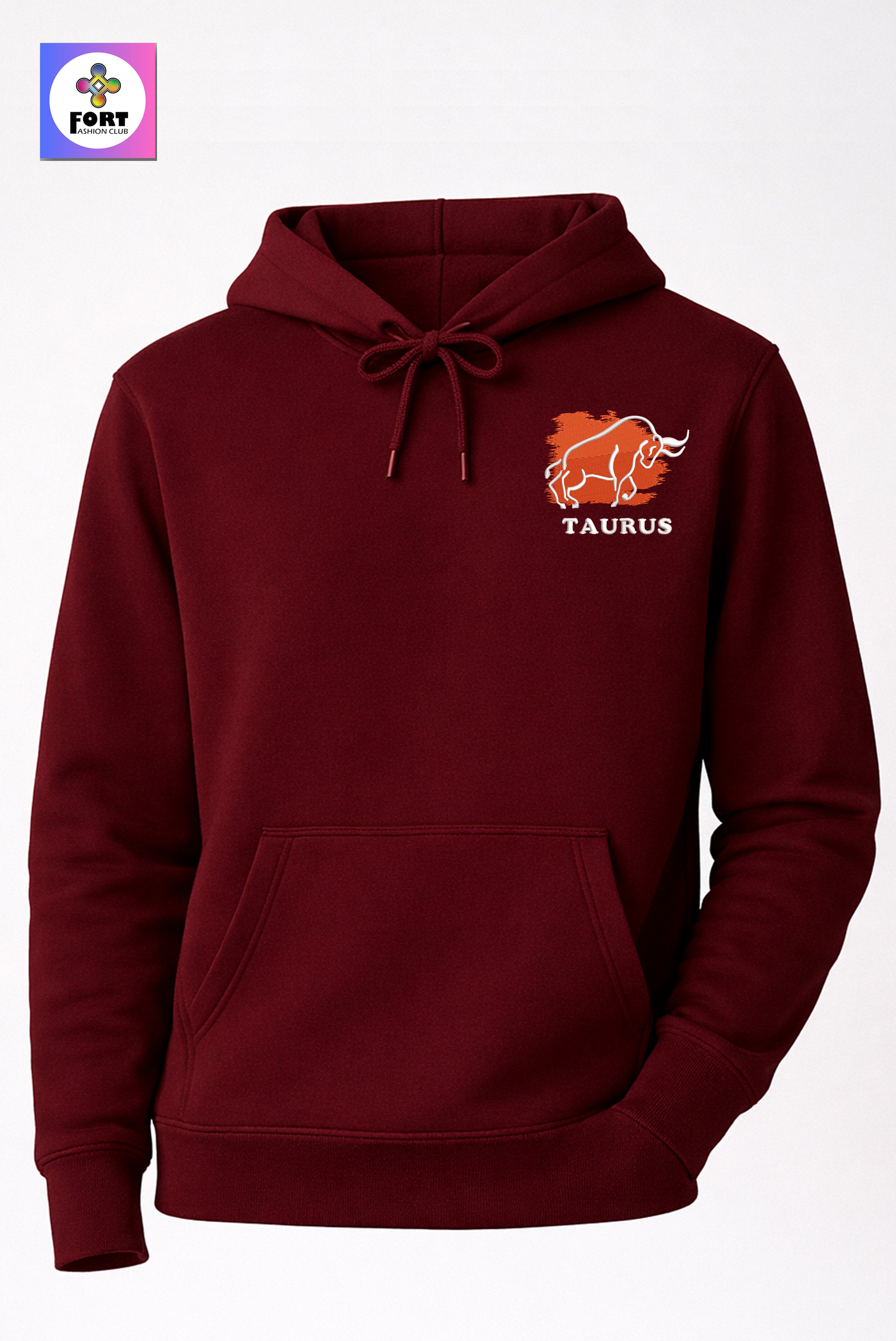 Crazy Embroidery Unisex Hoodie – Taurus