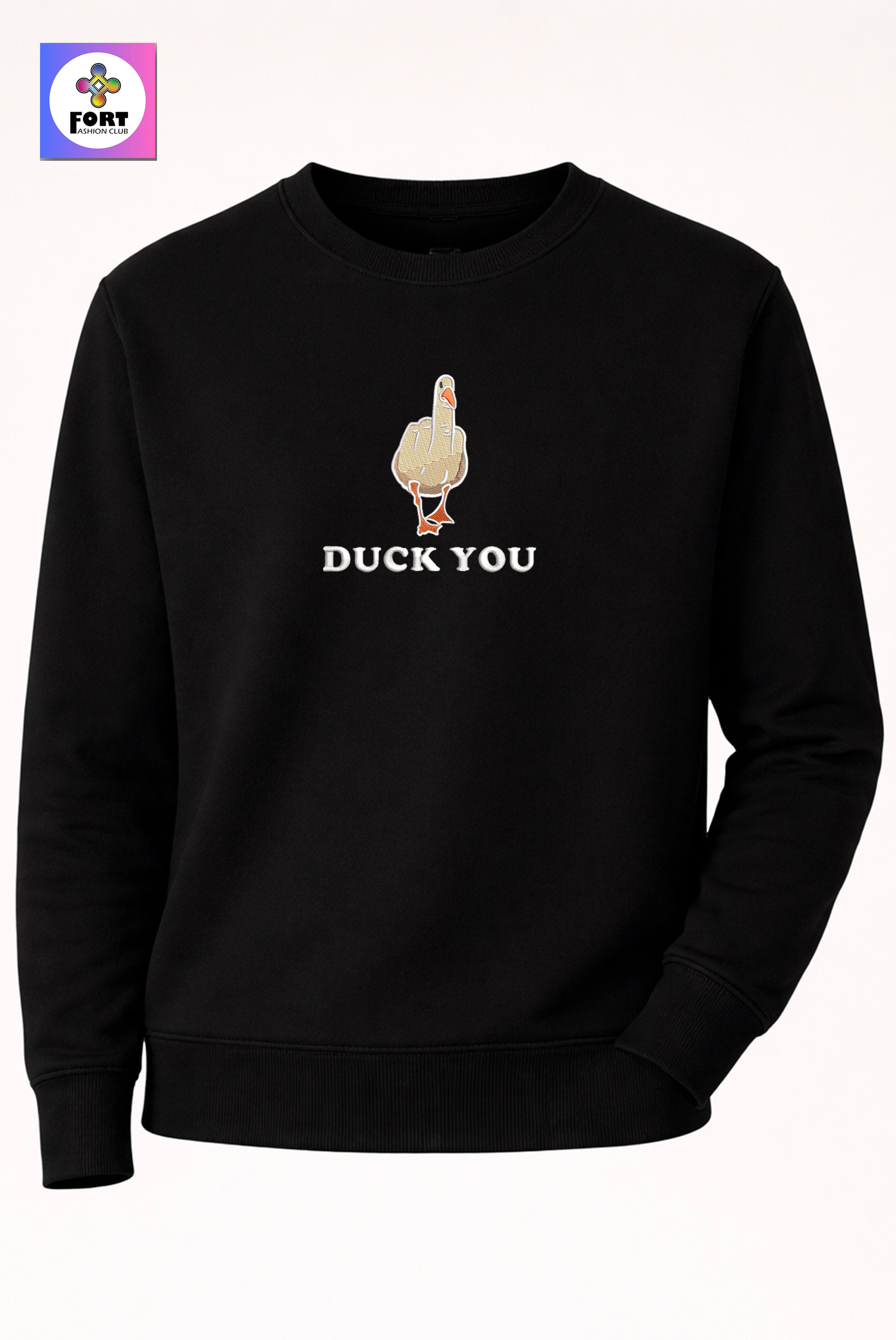 Crazy Embroidery Unisex Sweatshirt – Duck