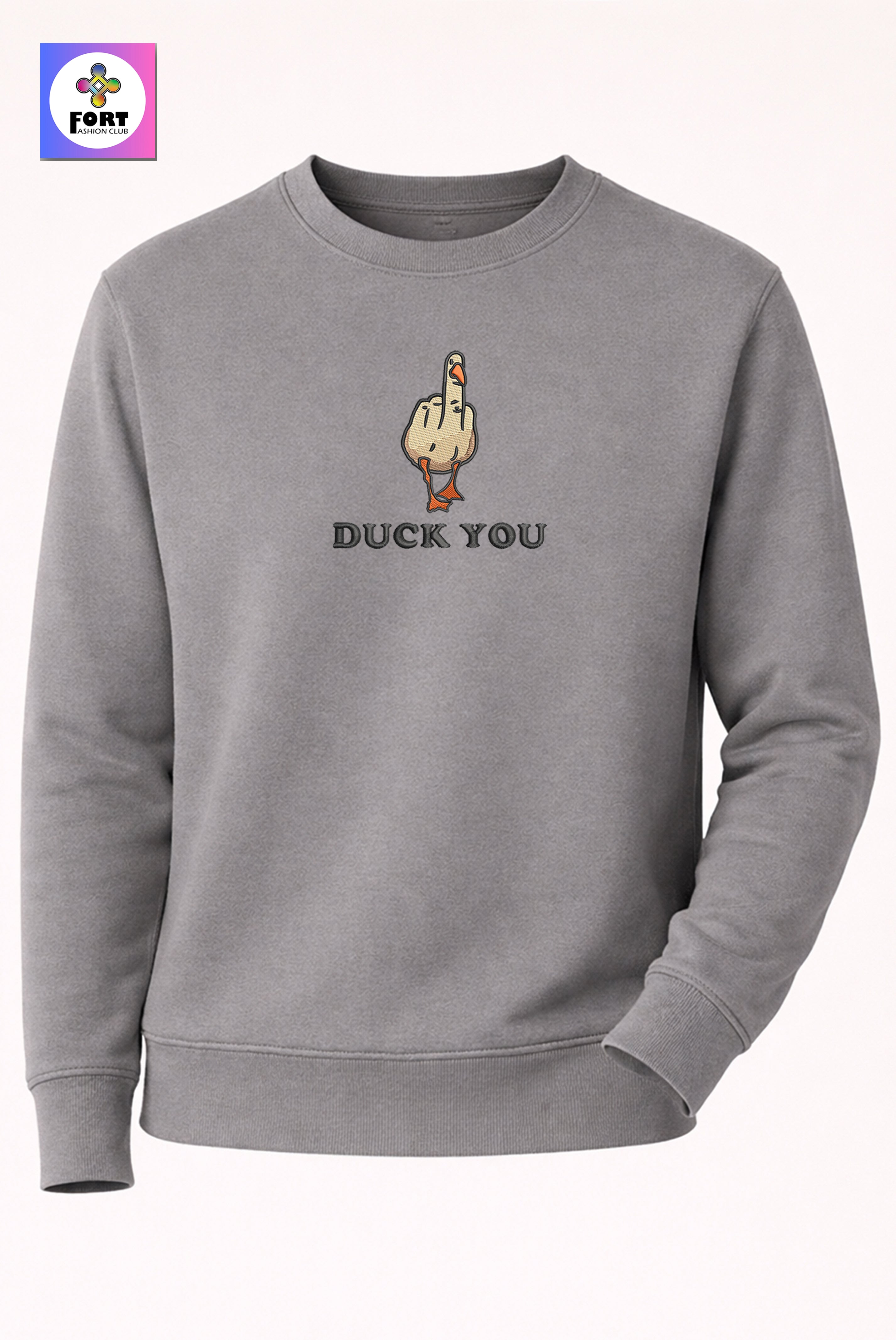 Crazy Embroidery Unisex Sweatshirt – Duck