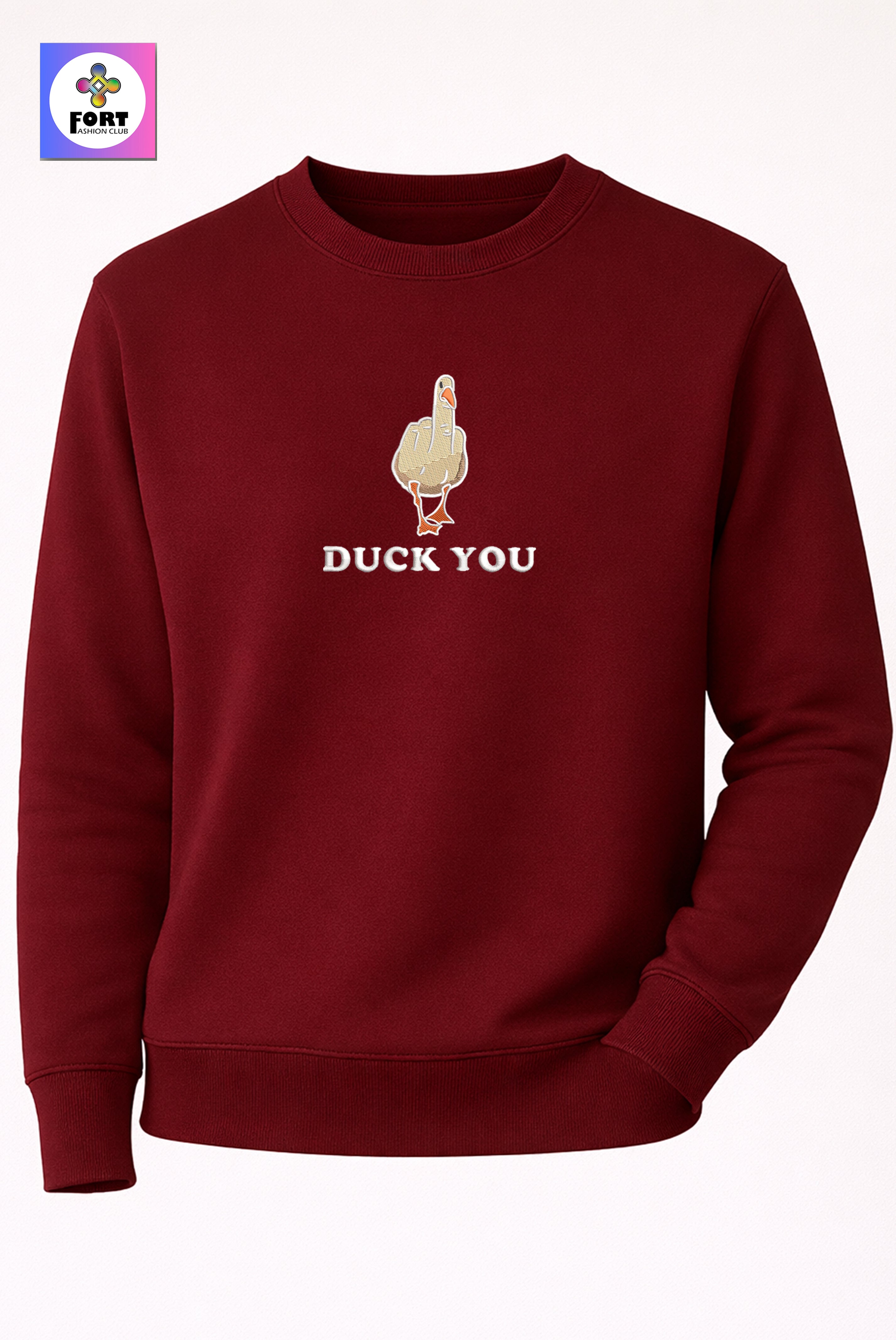 Crazy Embroidery Unisex Sweatshirt – Duck