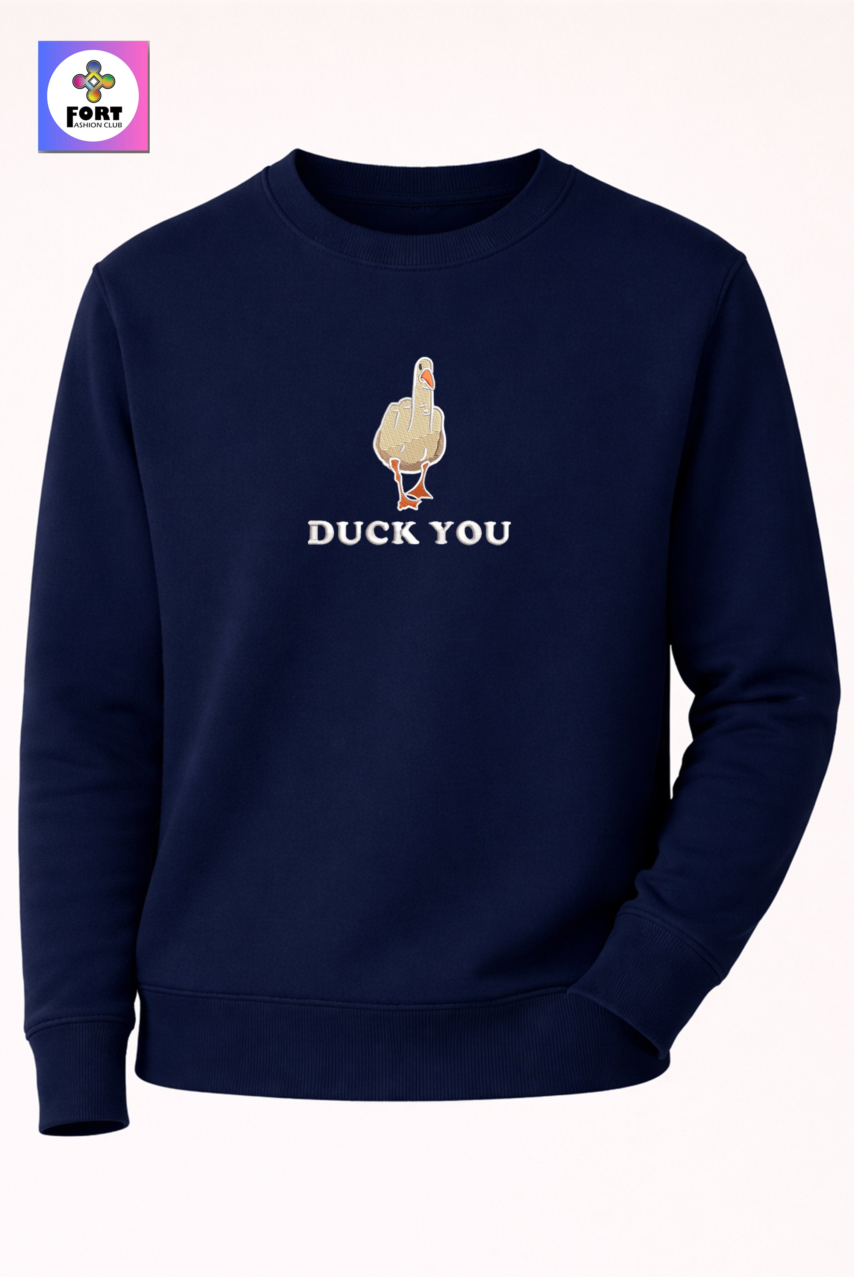 Crazy Embroidery Unisex Sweatshirt – Duck