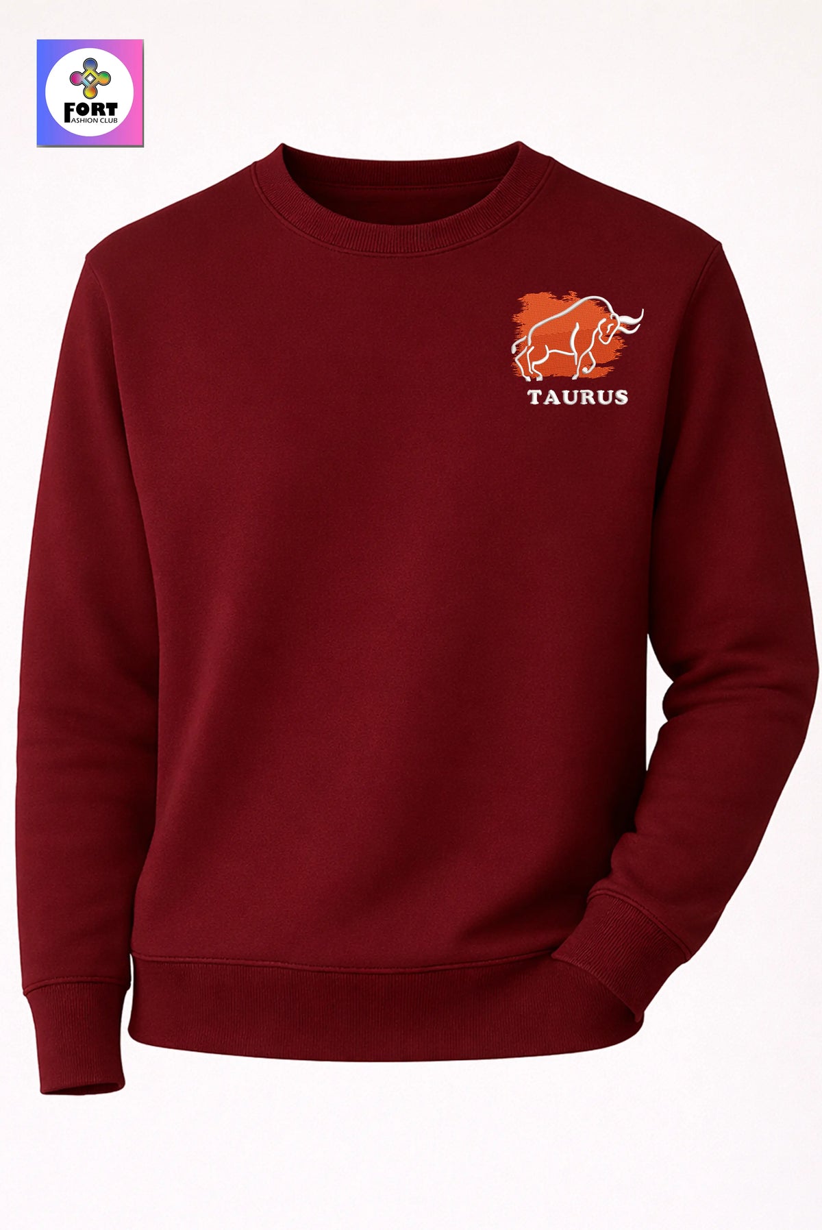 Crazy Zodiac Embroidery Unisex Sweatshirt – Taurus