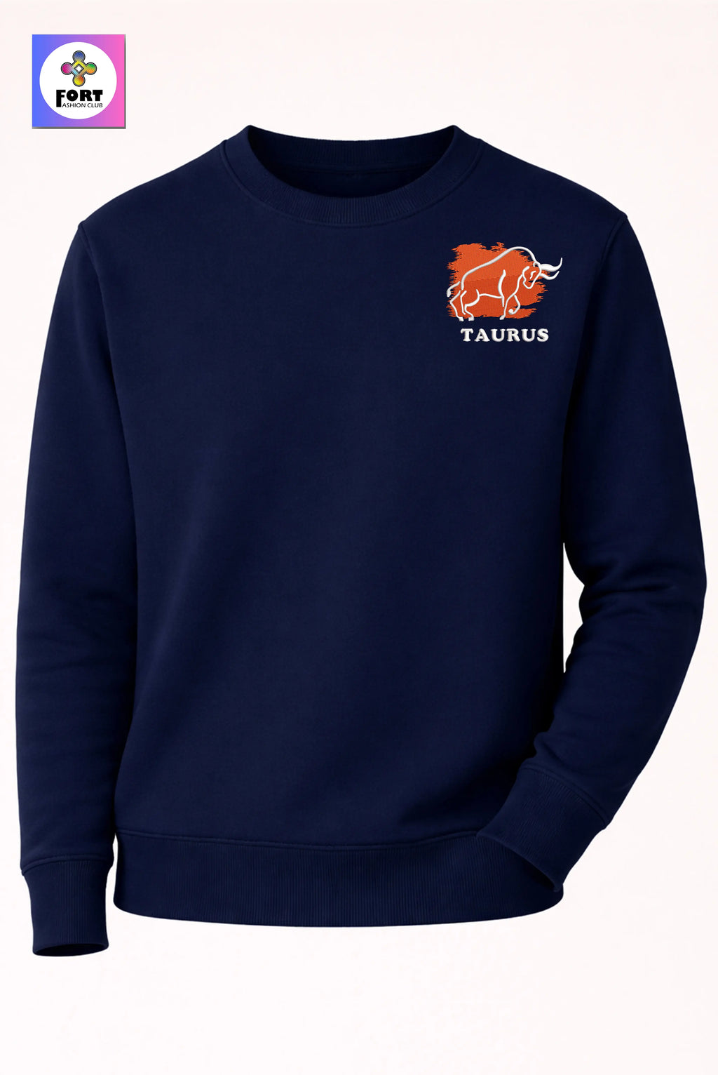 Crazy Zodiac Embroidery Unisex Sweatshirt – Taurus
