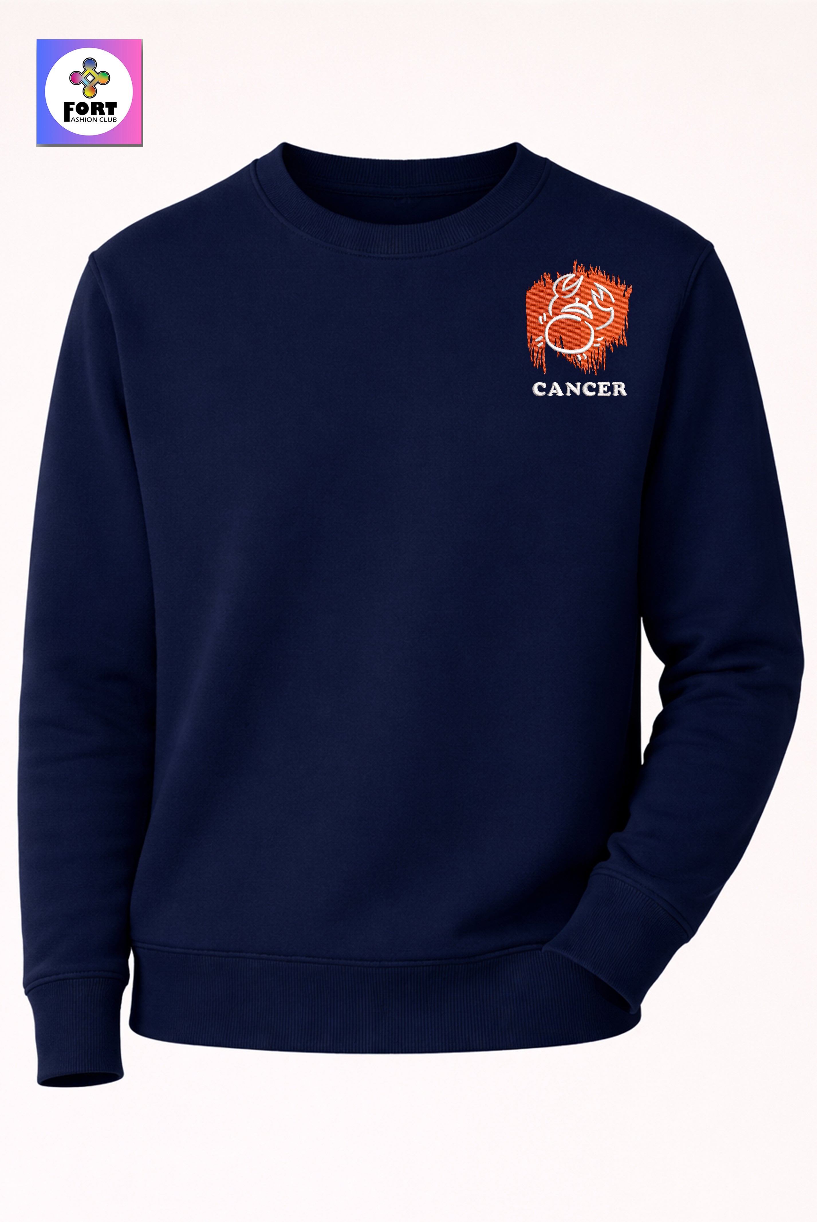 Crazy Zodiac Embroidery Unisex Sweatshirt – Cancer