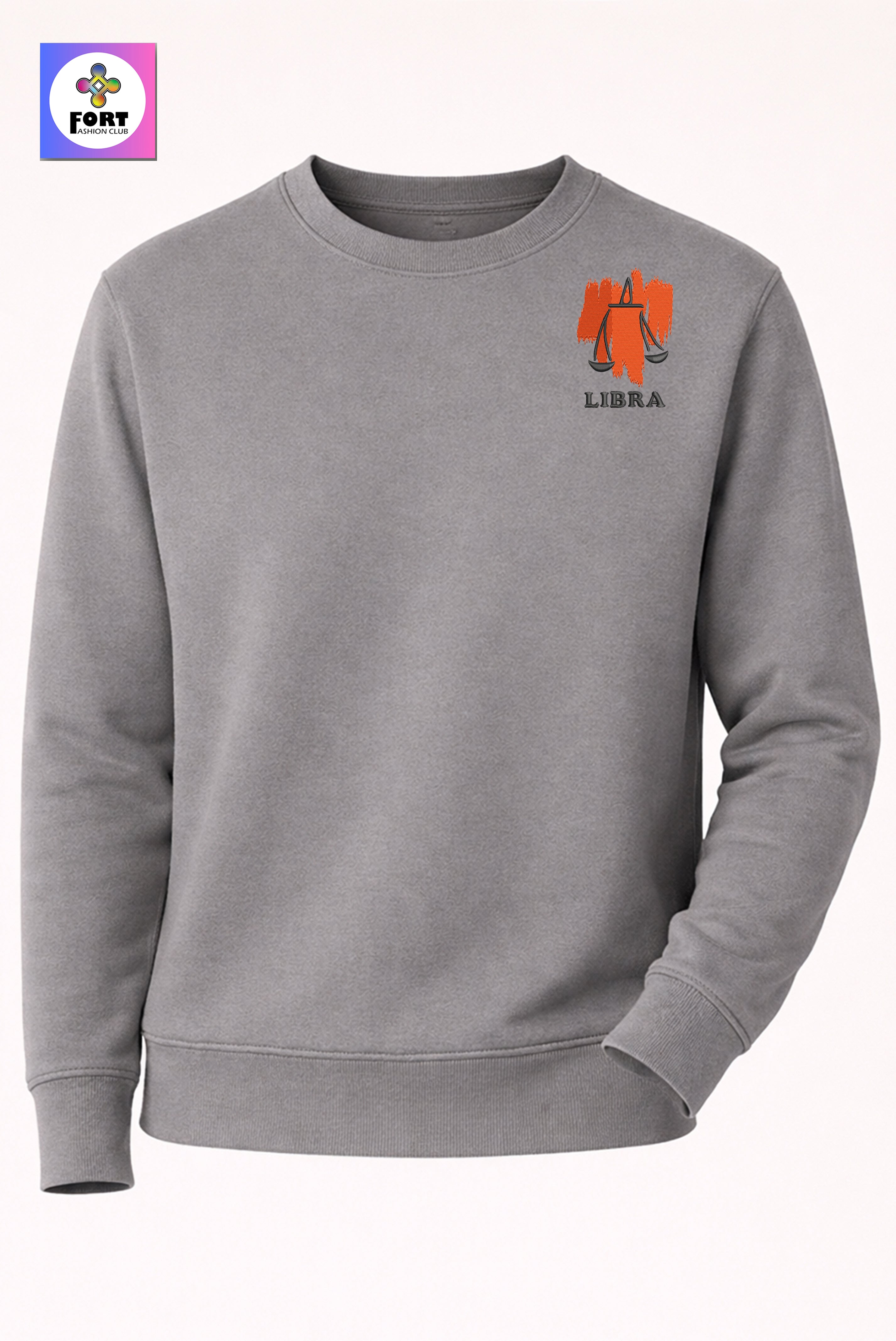 Crazy Zodiac Embroidery Unisex Sweatshirt – Libra