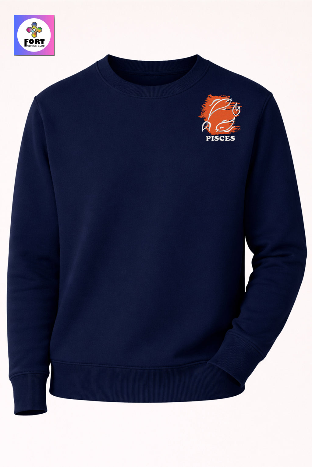 Crazy Zodiac Embroidery Unisex Sweatshirt – Pisces