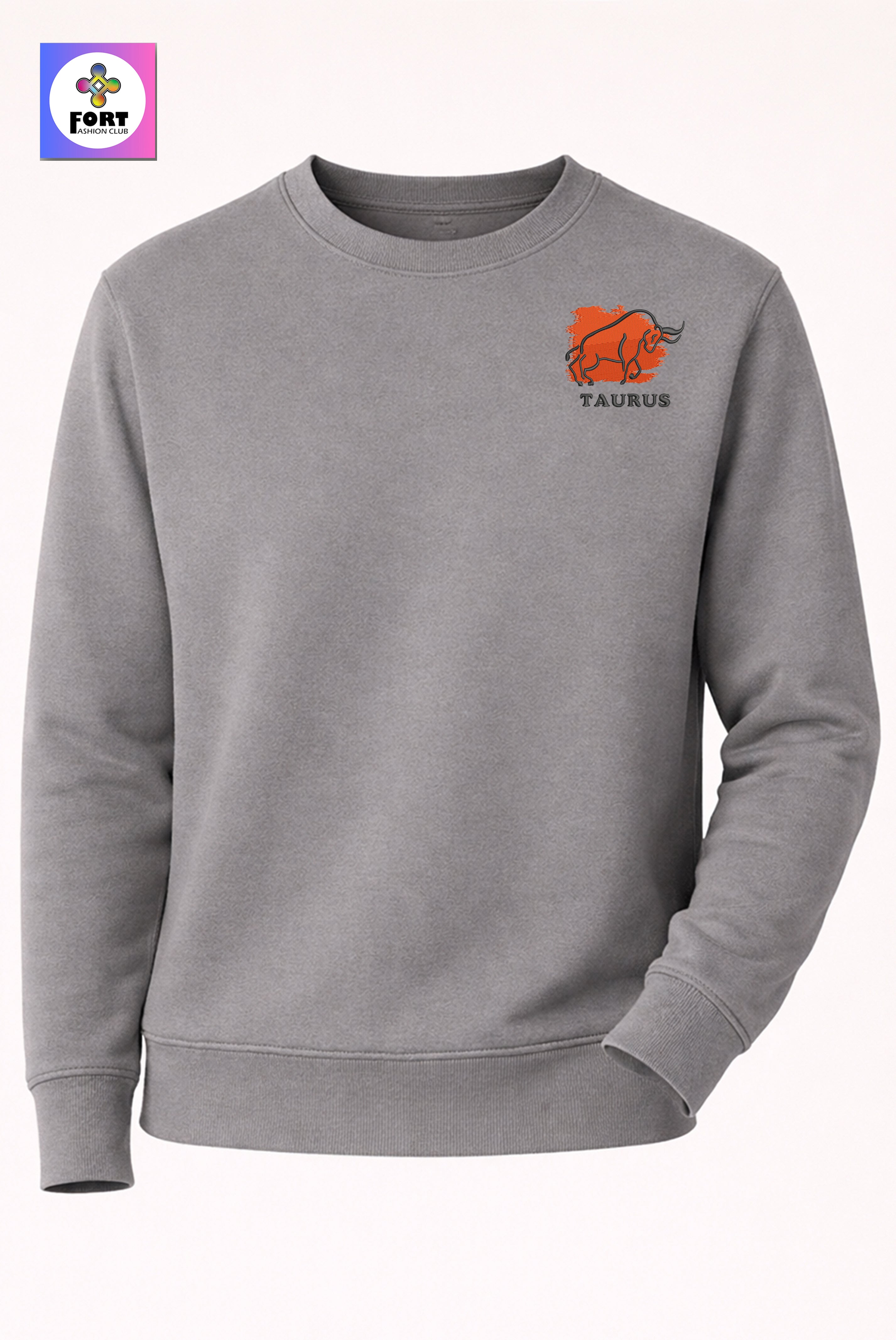 Crazy Zodiac Embroidery Unisex Sweatshirt – Taurus