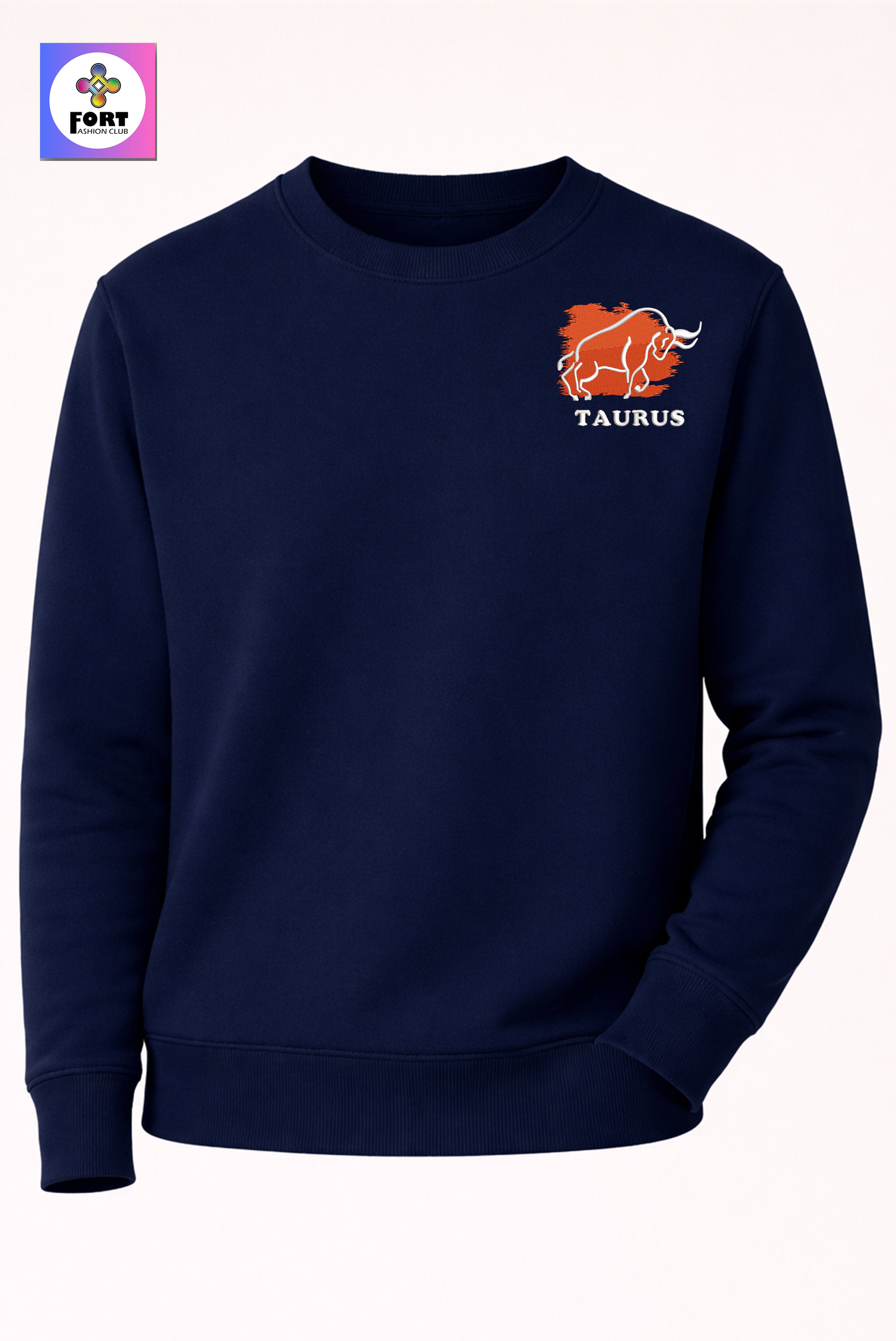 Crazy Zodiac Embroidery Unisex Sweatshirt – Taurus