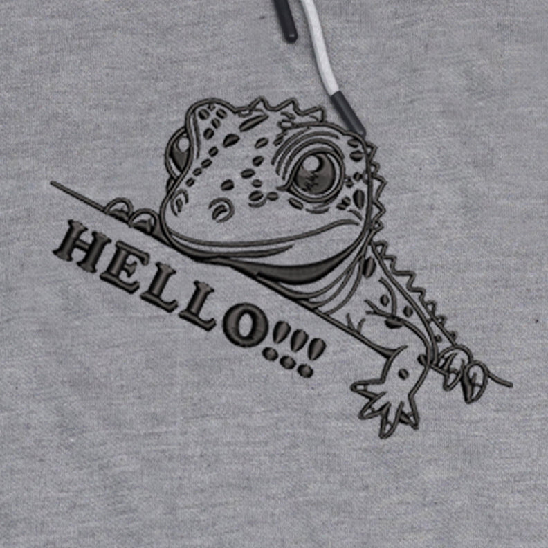 CRAZY EMBROIDERY HOODIE – LIZARD