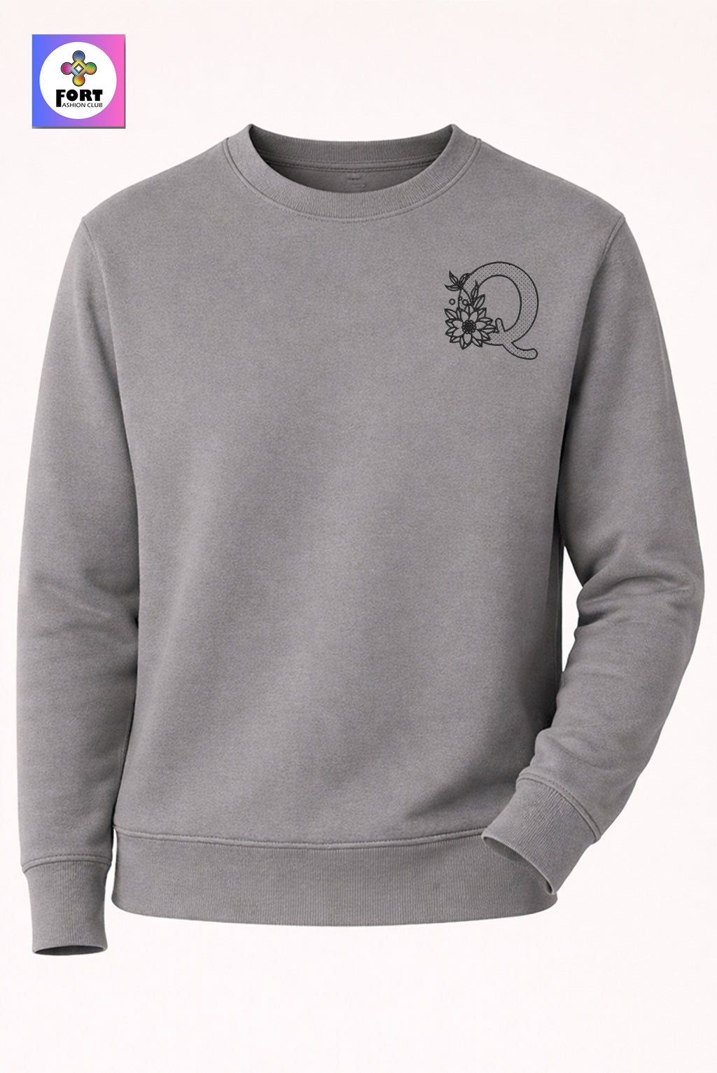 Premium Alphabet Embroidery Unisex Sweatshirt