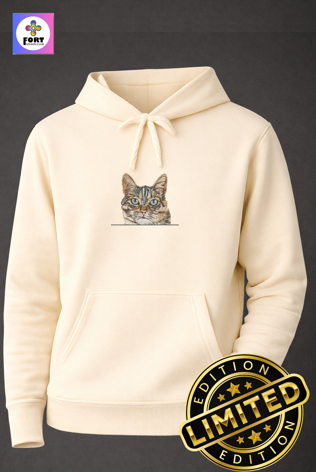 Special Edition Embroidery Unisex Hoodie Cat 2
