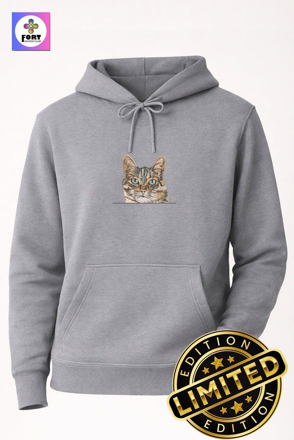 Special Edition Embroidery Unisex Hoodie Cat 2