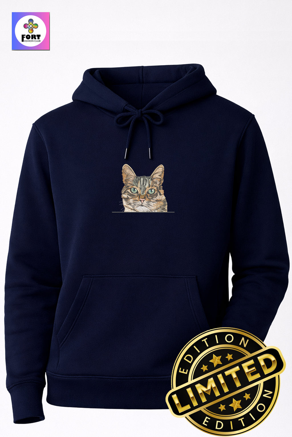 Special Edition Embroidery Unisex Hoodie Cat 2