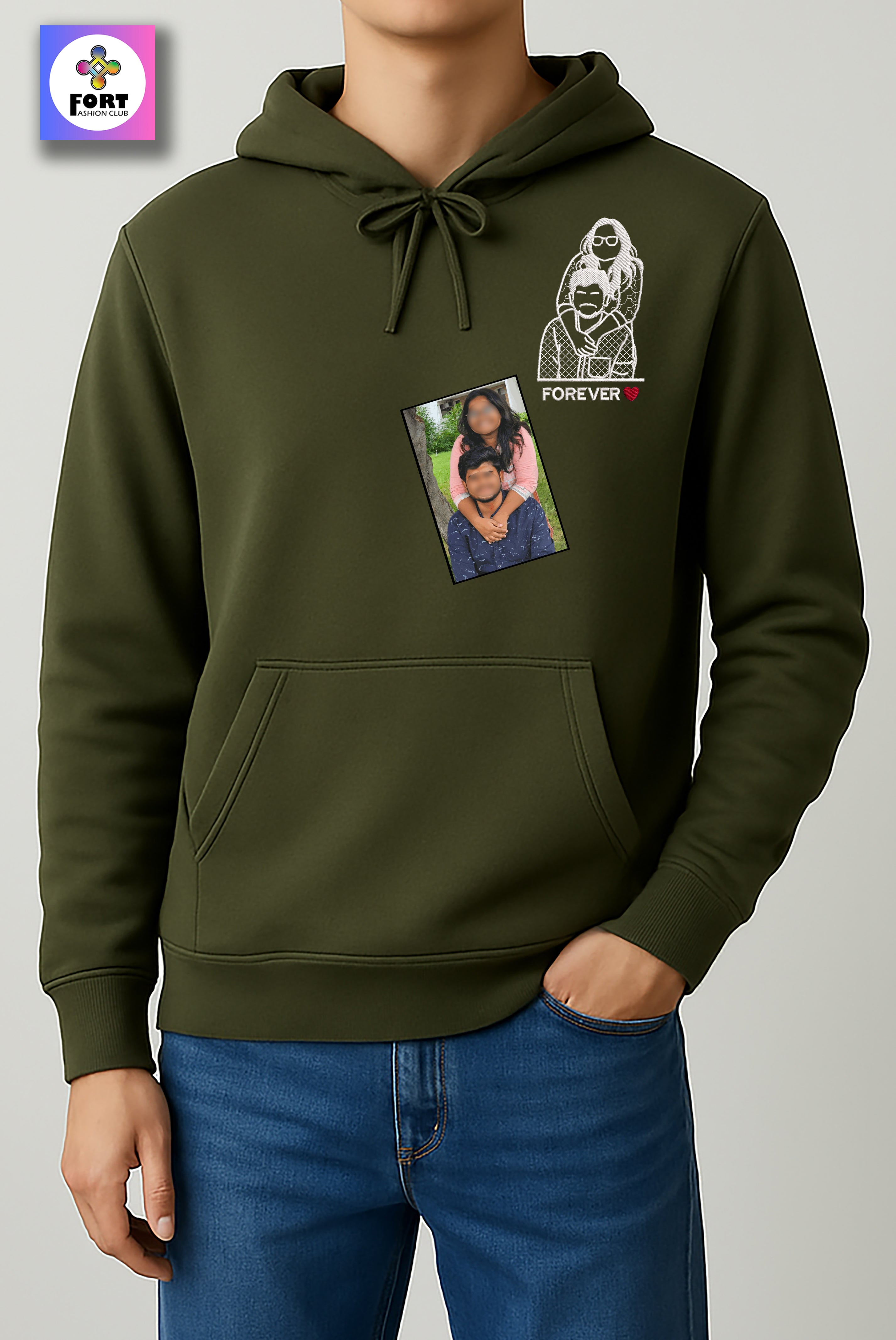 FREE.. T-SHIRT WITH PERSONALIZED EMBROIDERY UNISEX HOODIE