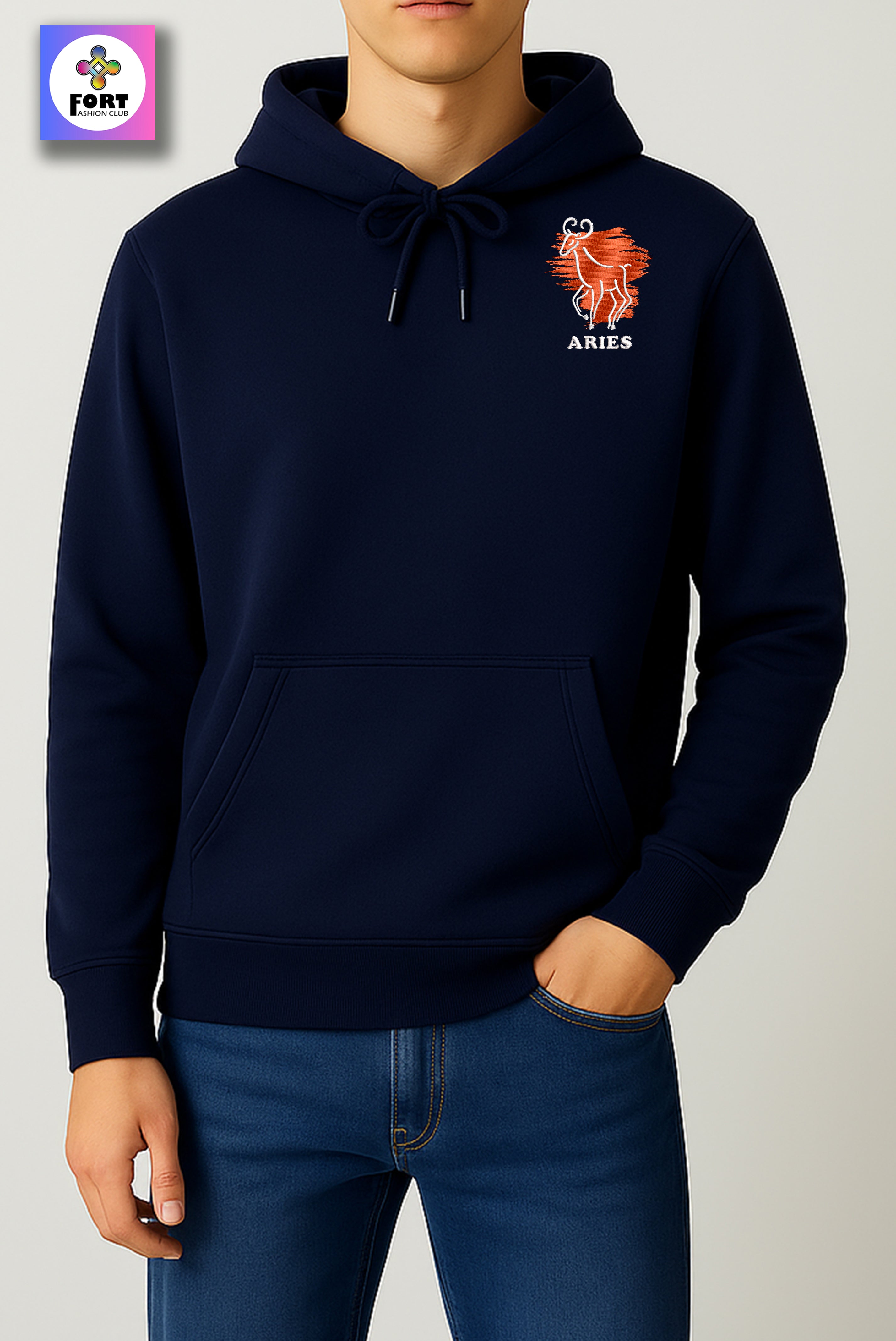 CRAZY EMBROIDERY UNISEX HOODIE – ARIES