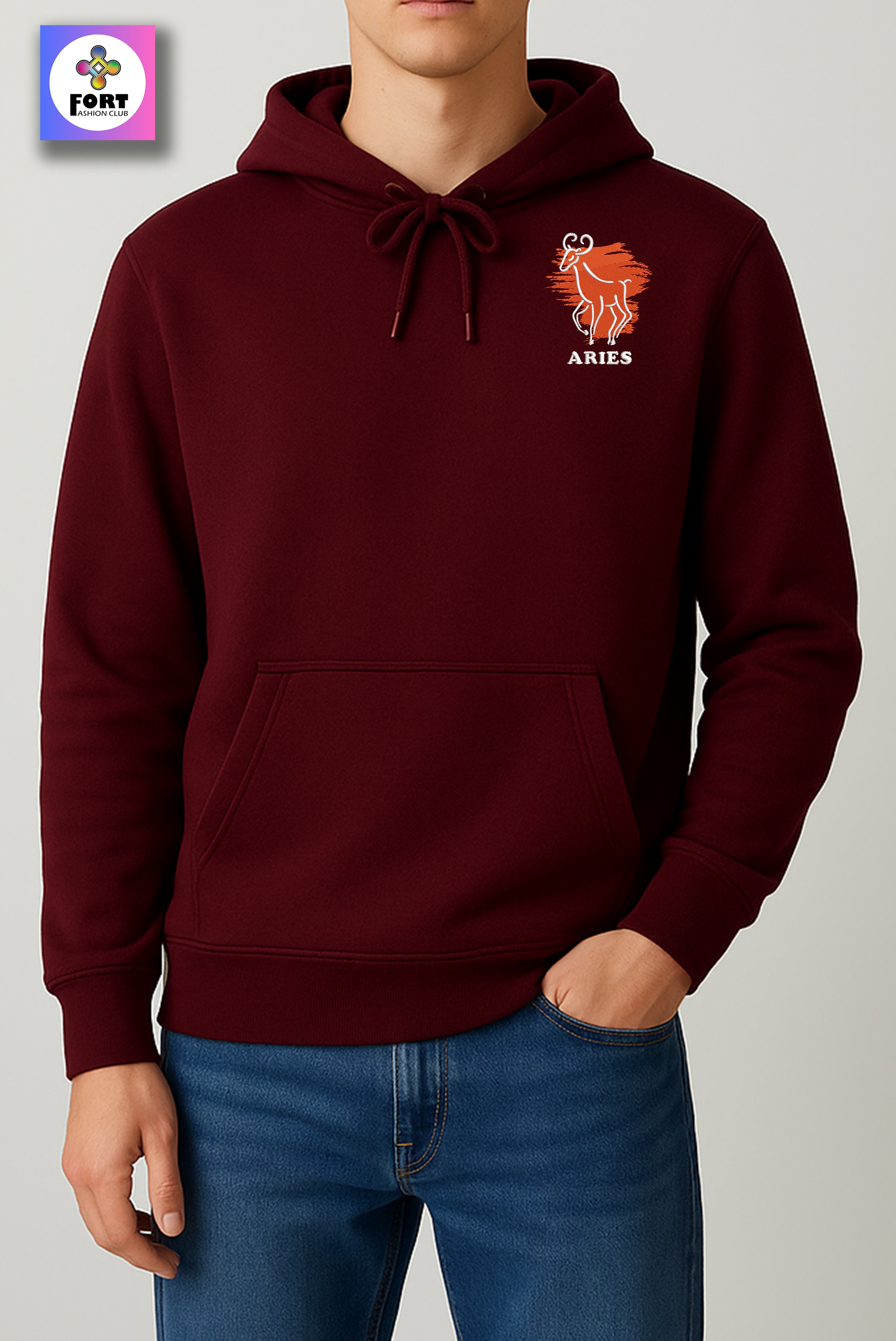 CRAZY EMBROIDERY UNISEX HOODIE – ARIES