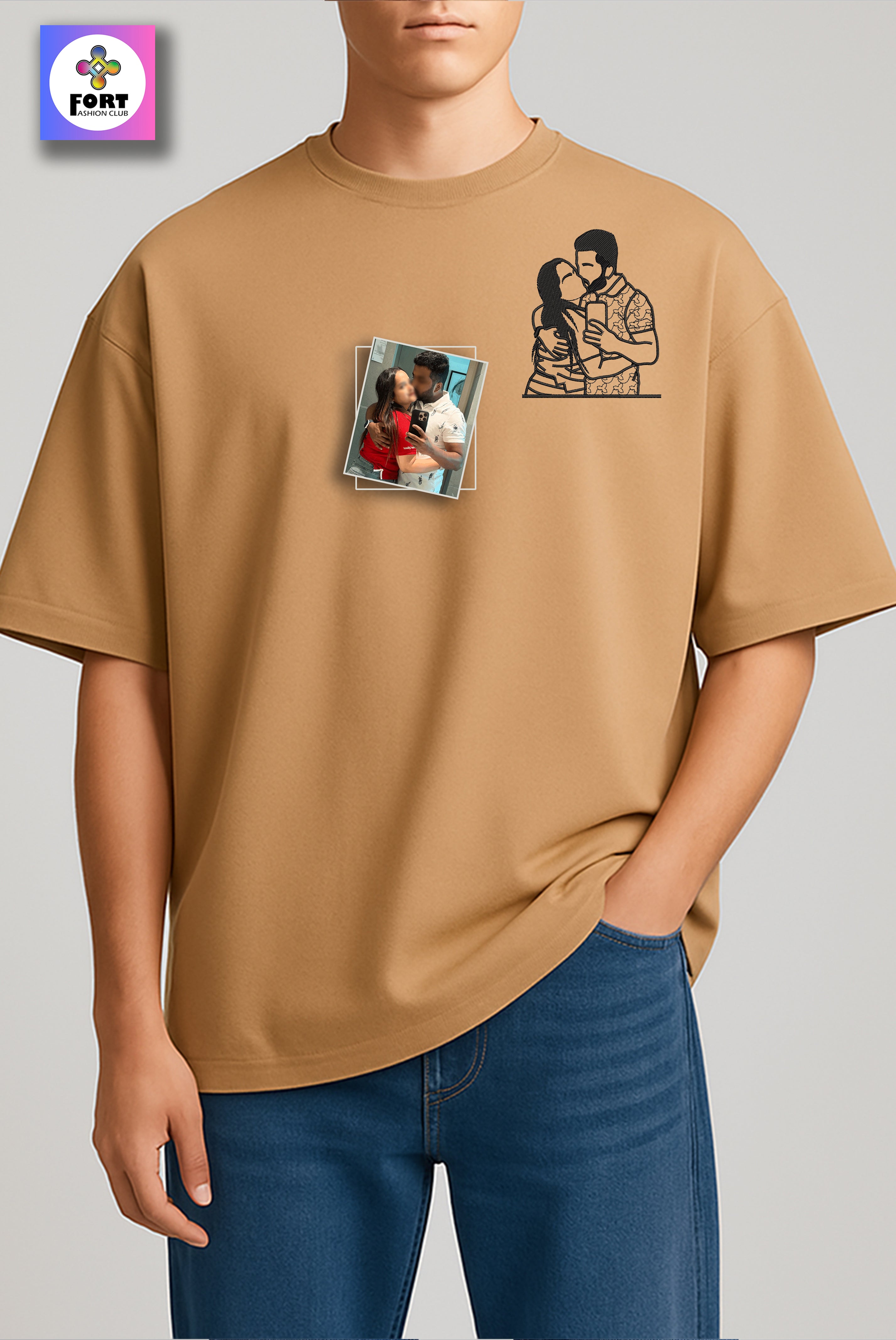 PERSONALIZED EMBROIDERY OVERSIZED (DROP SHOULDER) T-SHIRT