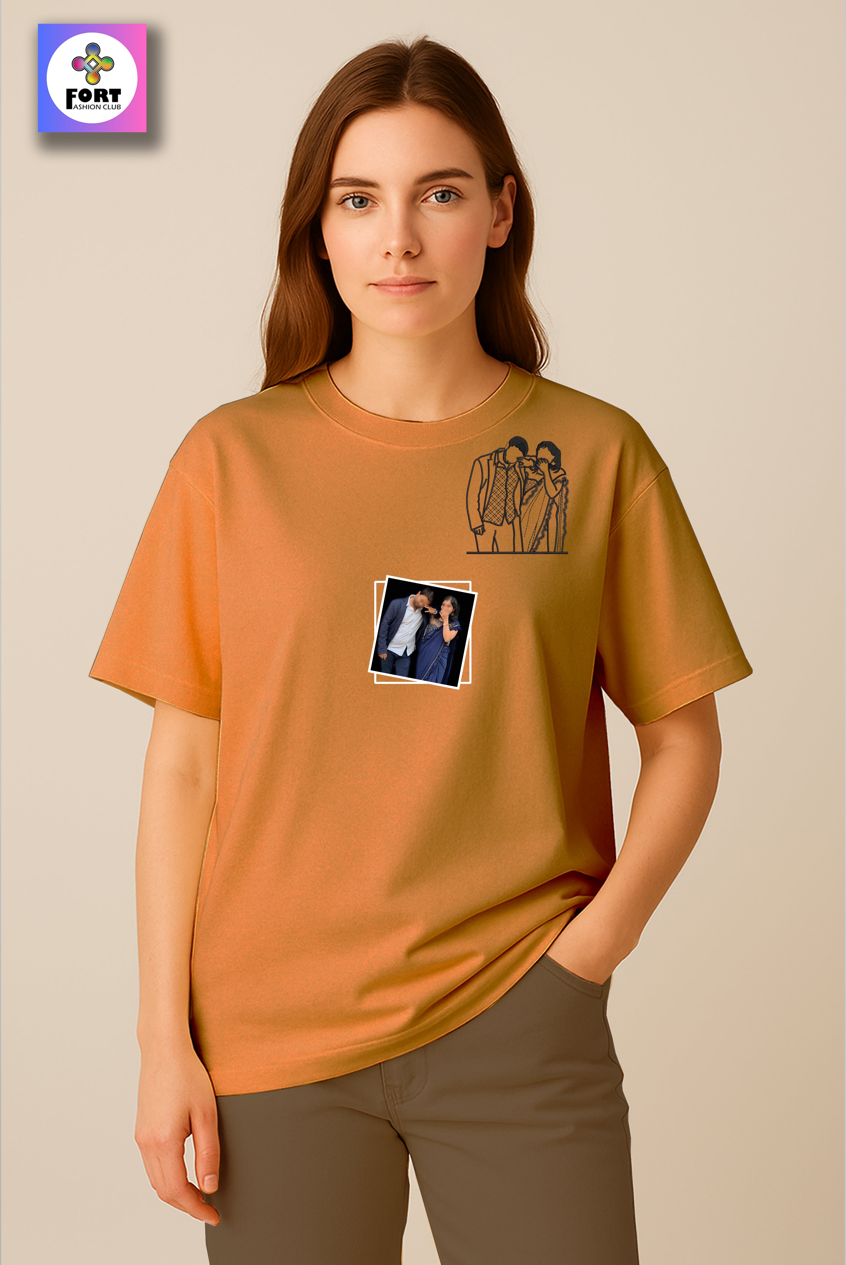 PERSONALIZED EMBROIDERY OVERSIZED (DROP SHOULDER) T-SHIRT