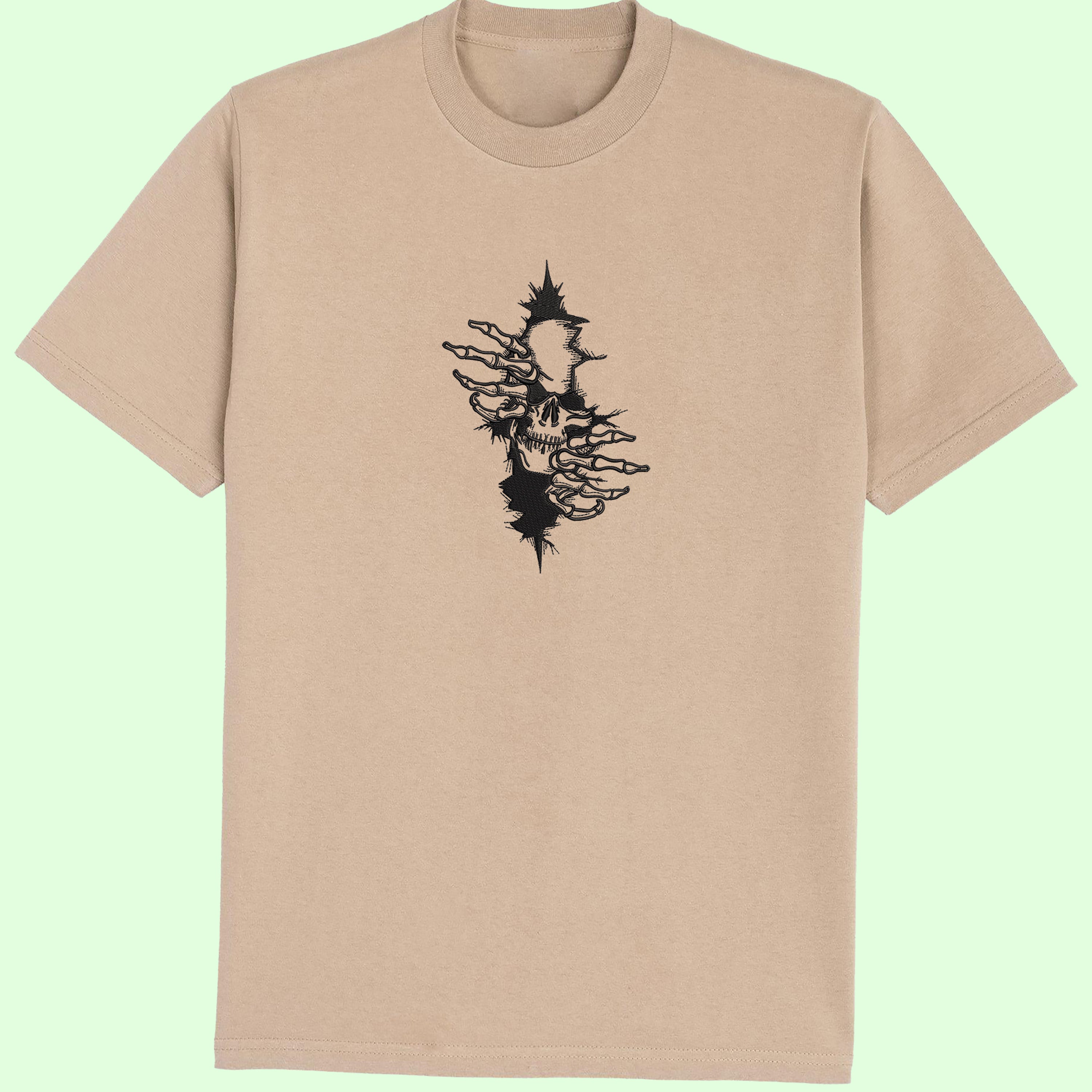 CRAZY EMBROIDERY OVERSIZED T-SHIRT (DROP SHOULDER) – ARTY SKULL