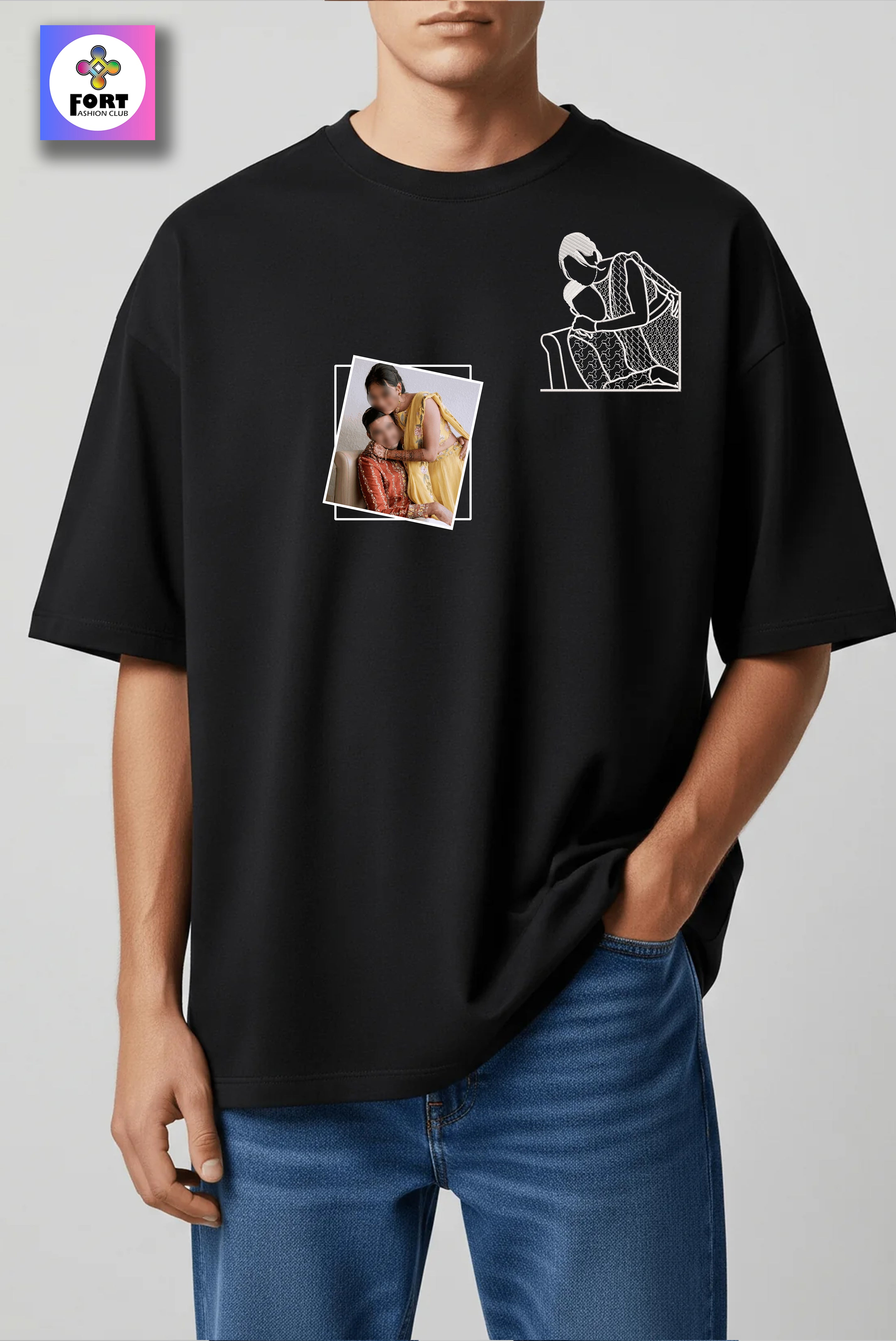 PERSONALIZED EMBROIDERY OVERSIZED (DROP SHOULDER) T-SHIRT