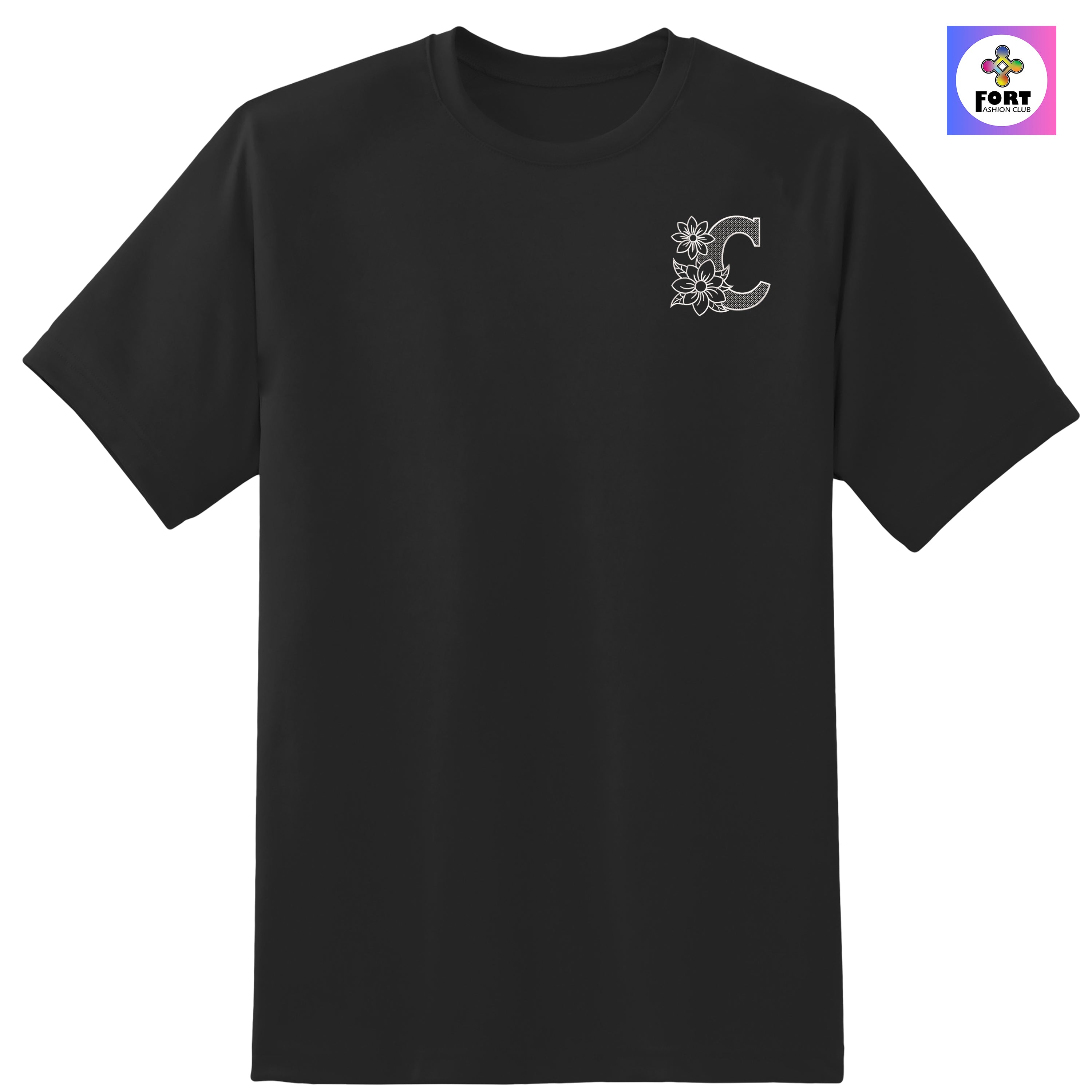 RADIUM THREAD PREMIUM  ALPHABET EMBROIDERY (DROP SHOULDER) T-SHIRT