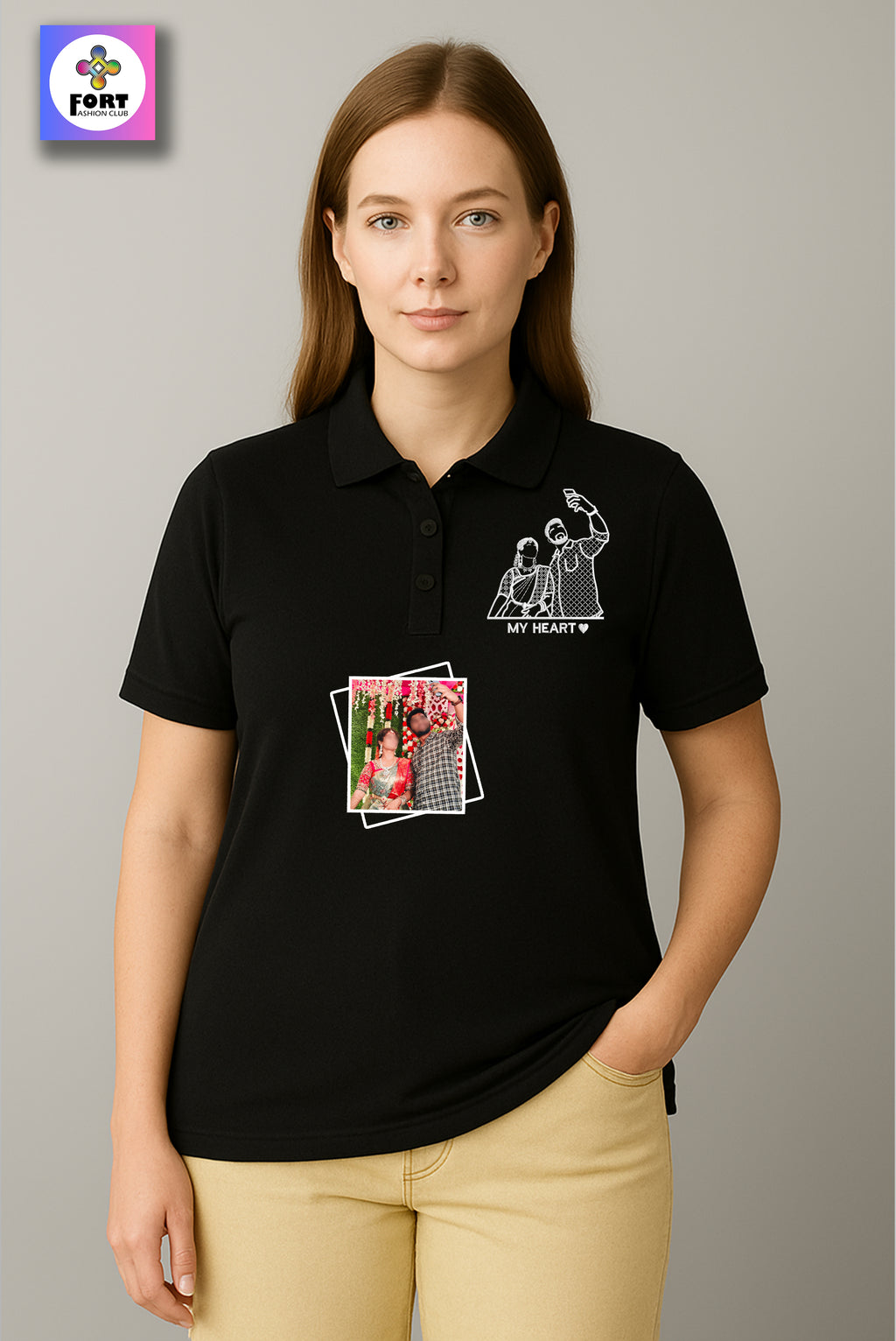 PERSONALIZED EMBROIDERY - ( COLLAR ) T-SHIRT