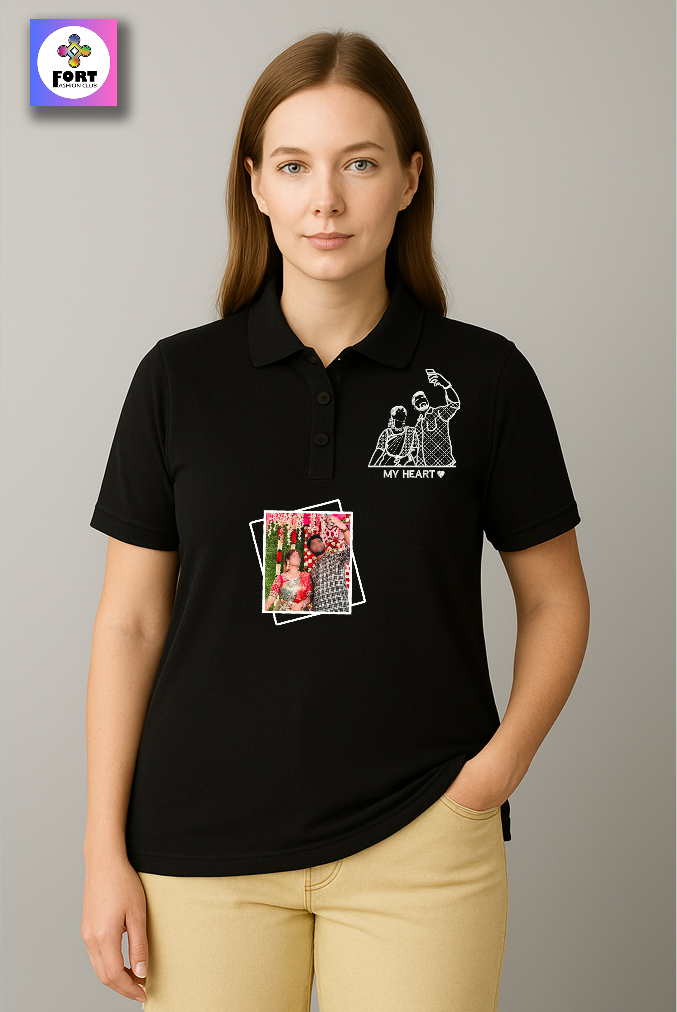 PERSONALIZED EMBROIDERY - ( COLLAR ) T-SHIRT