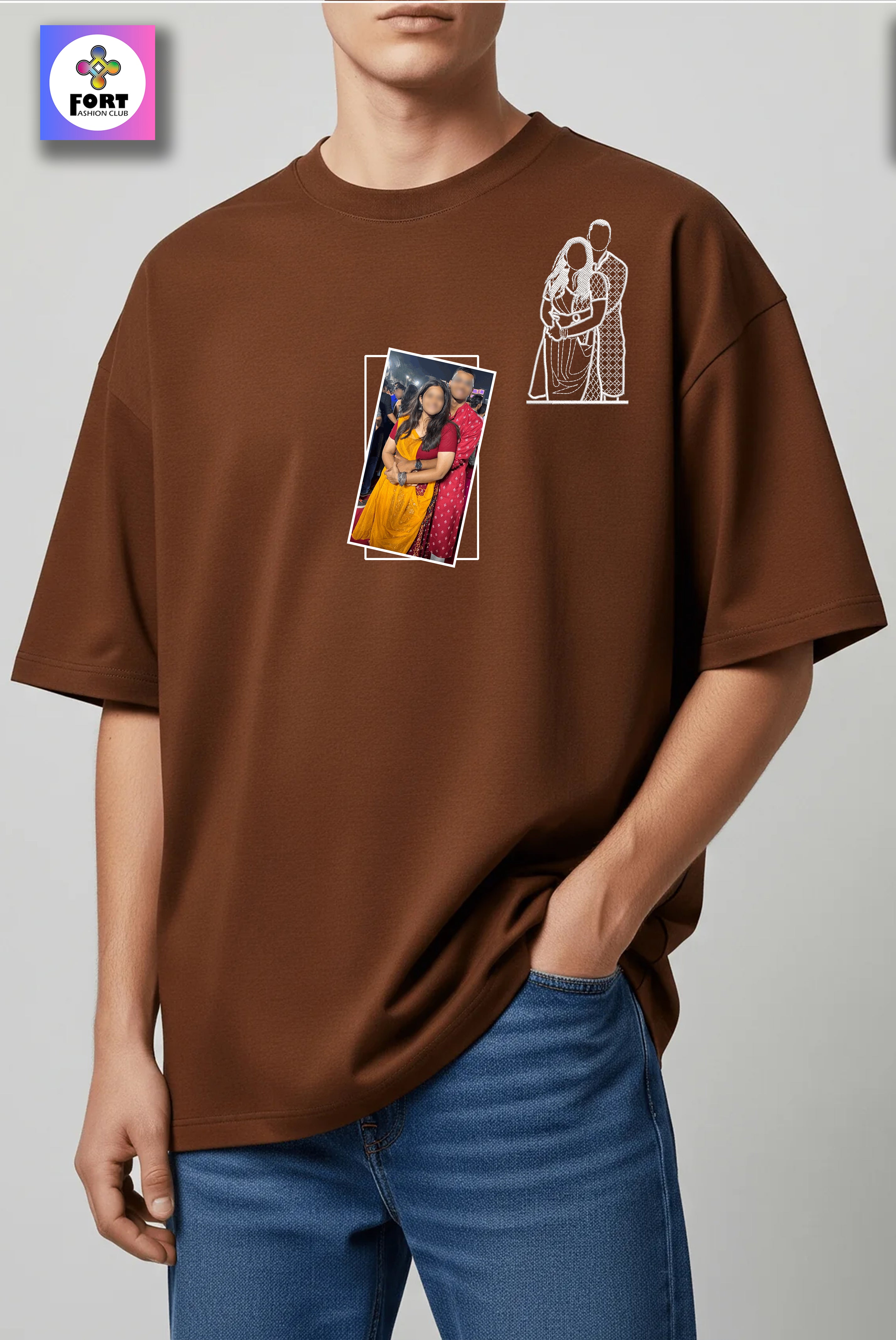 PERSONALIZED EMBROIDERY OVERSIZED (DROP SHOULDER) T-SHIRT
