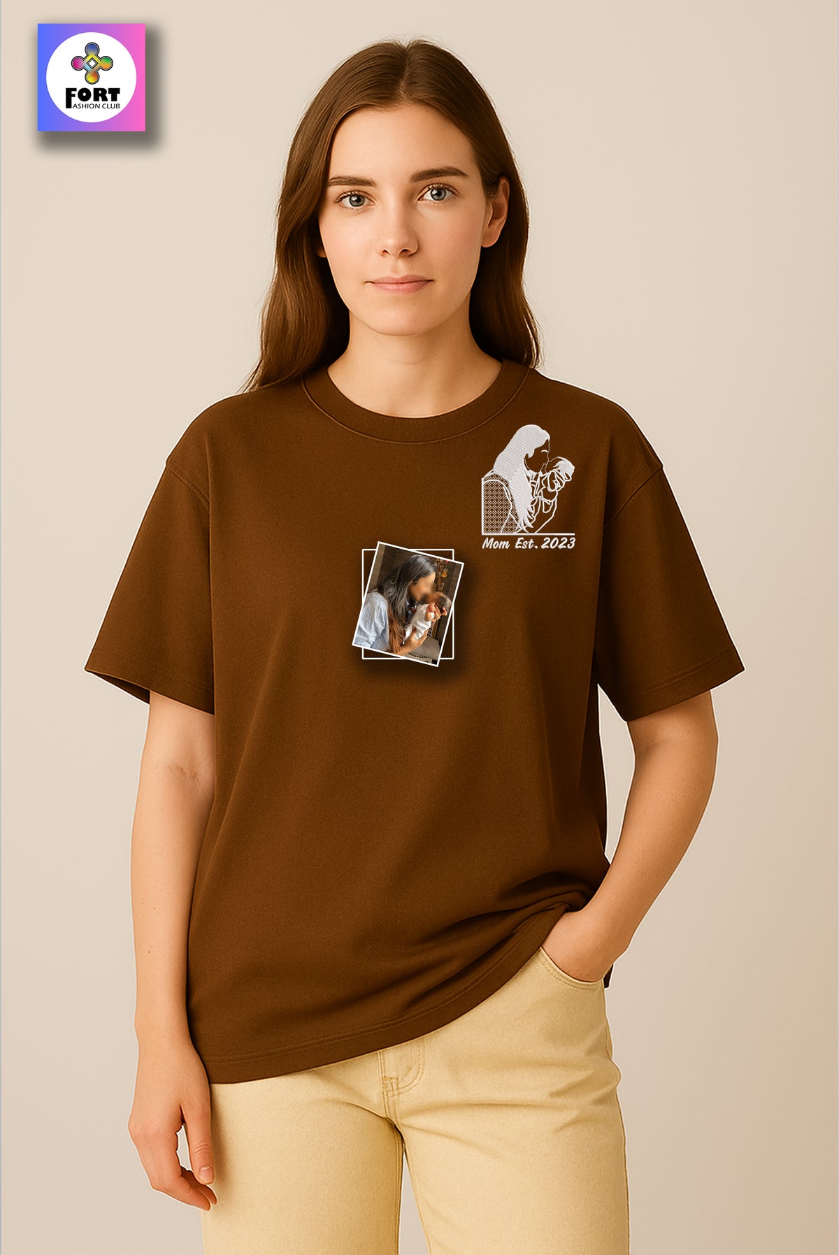 PERSONALIZED EMBROIDERY OVERSIZED (DROP SHOULDER) T-SHIRT