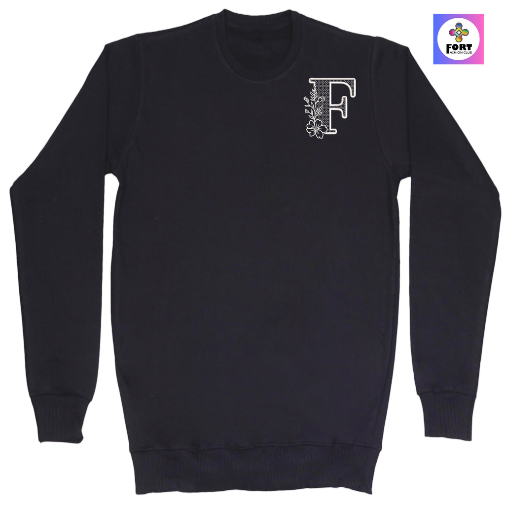 RADIUM THREAD PREMIUM  ALPHABET EMBROIDERY SWEATSHIRT