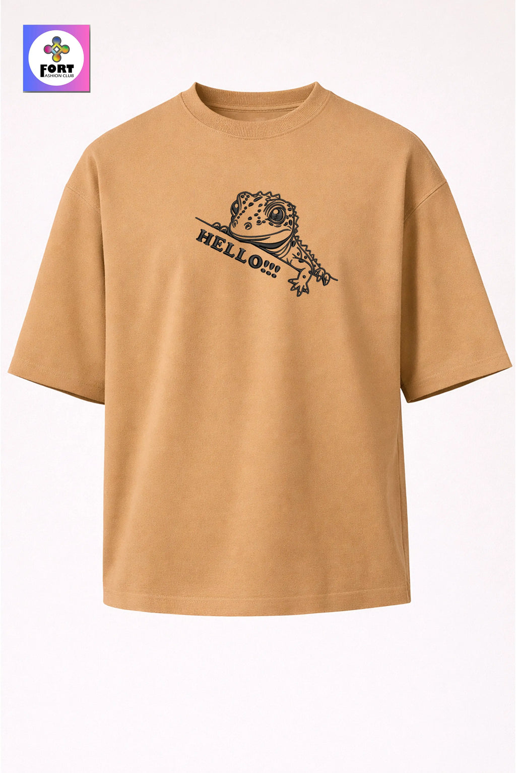 CRAZY EMBROIDERY UNISEX OVERSIZED T-SHIRT (DROP SHOULDER) – LEZARD