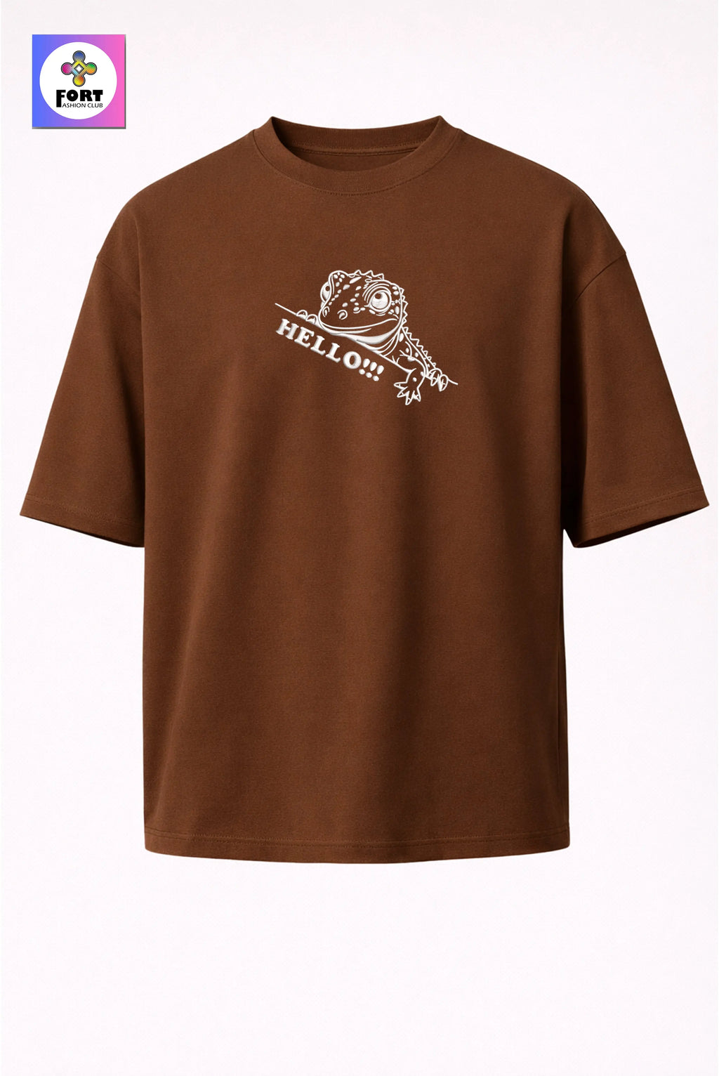 CRAZY EMBROIDERY UNISEX OVERSIZED T-SHIRT (DROP SHOULDER) – LEZARD