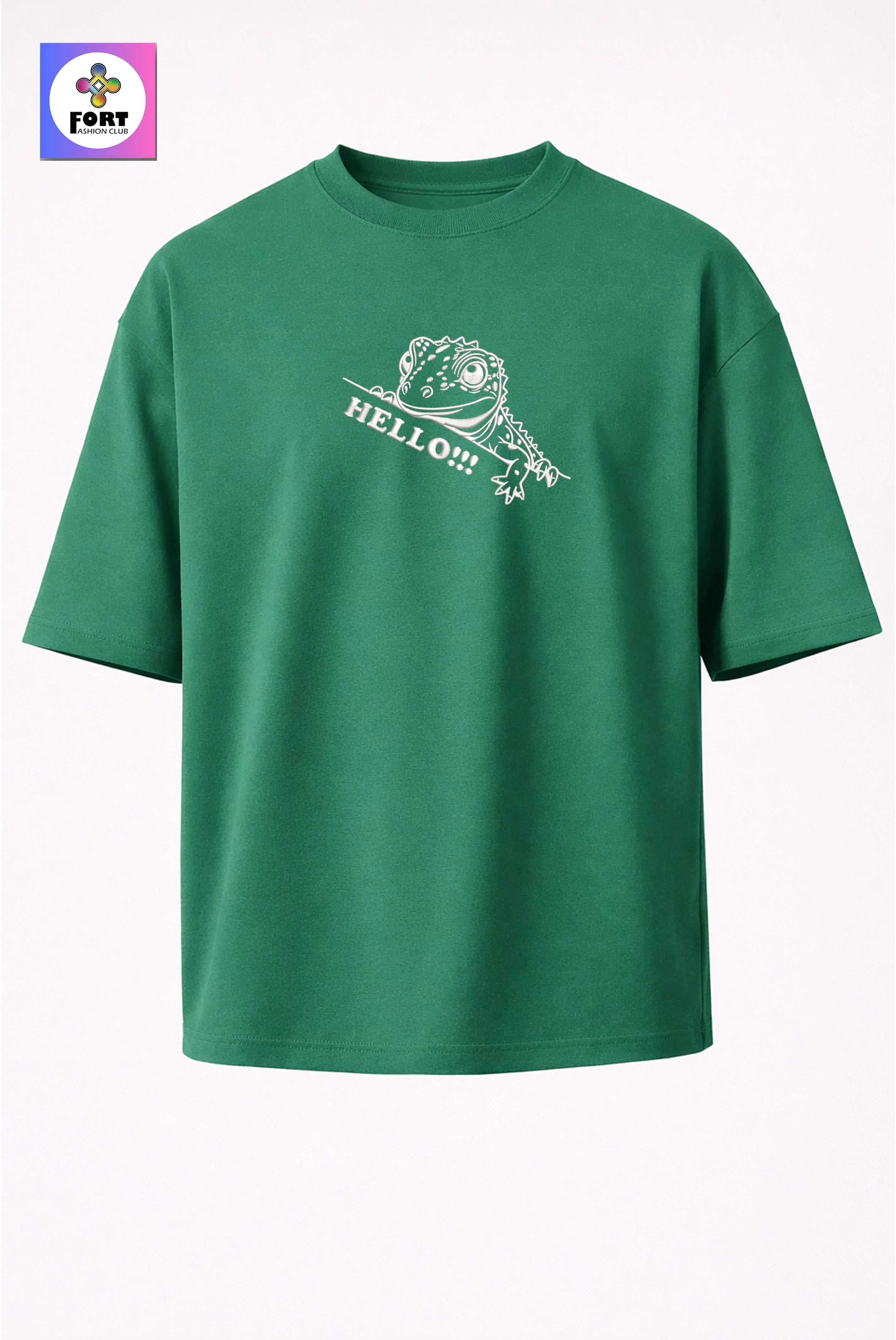 CRAZY EMBROIDERY UNISEX OVERSIZED T-SHIRT (DROP SHOULDER) – LEZARD