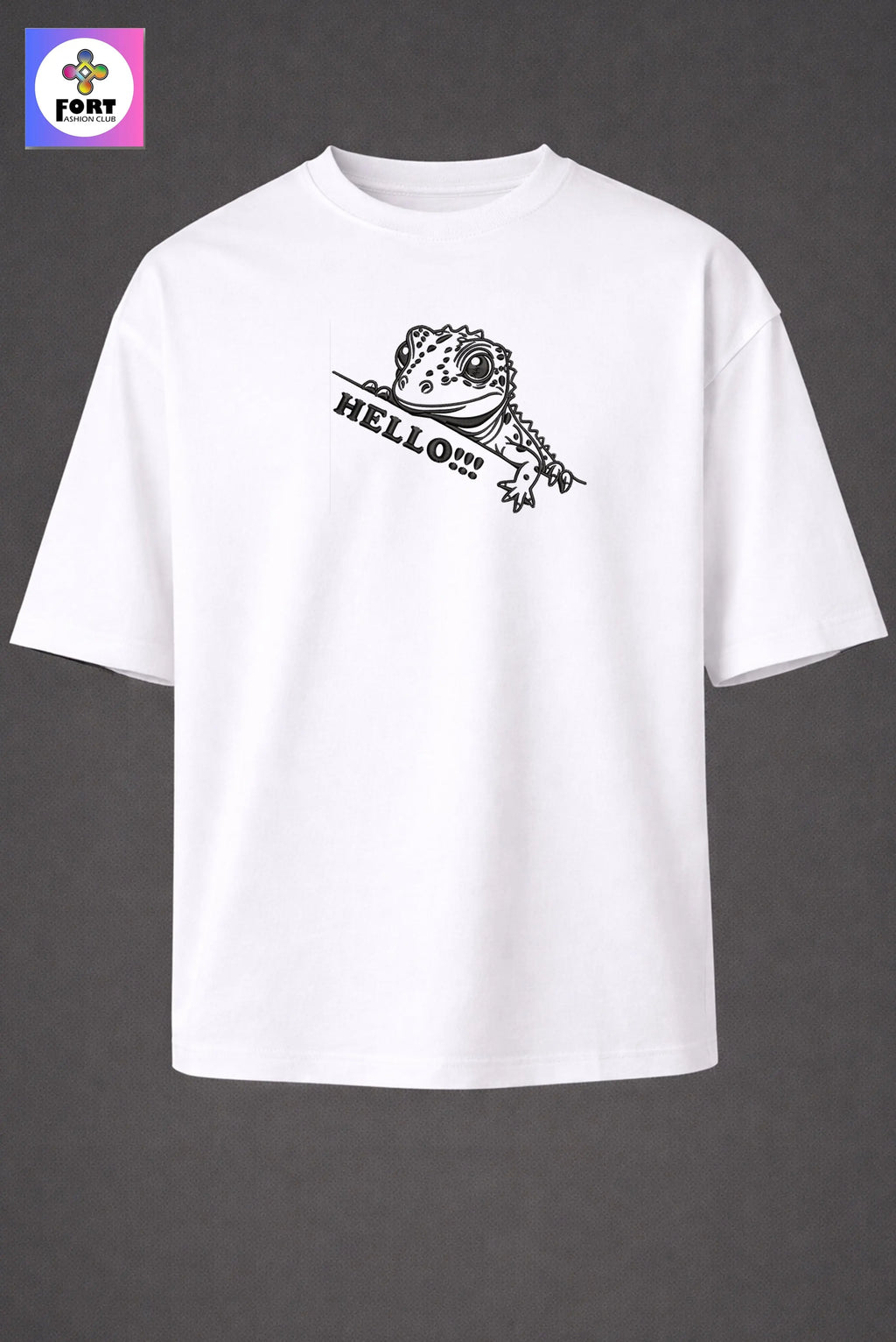 CRAZY EMBROIDERY UNISEX OVERSIZED T-SHIRT (DROP SHOULDER) – LEZARD